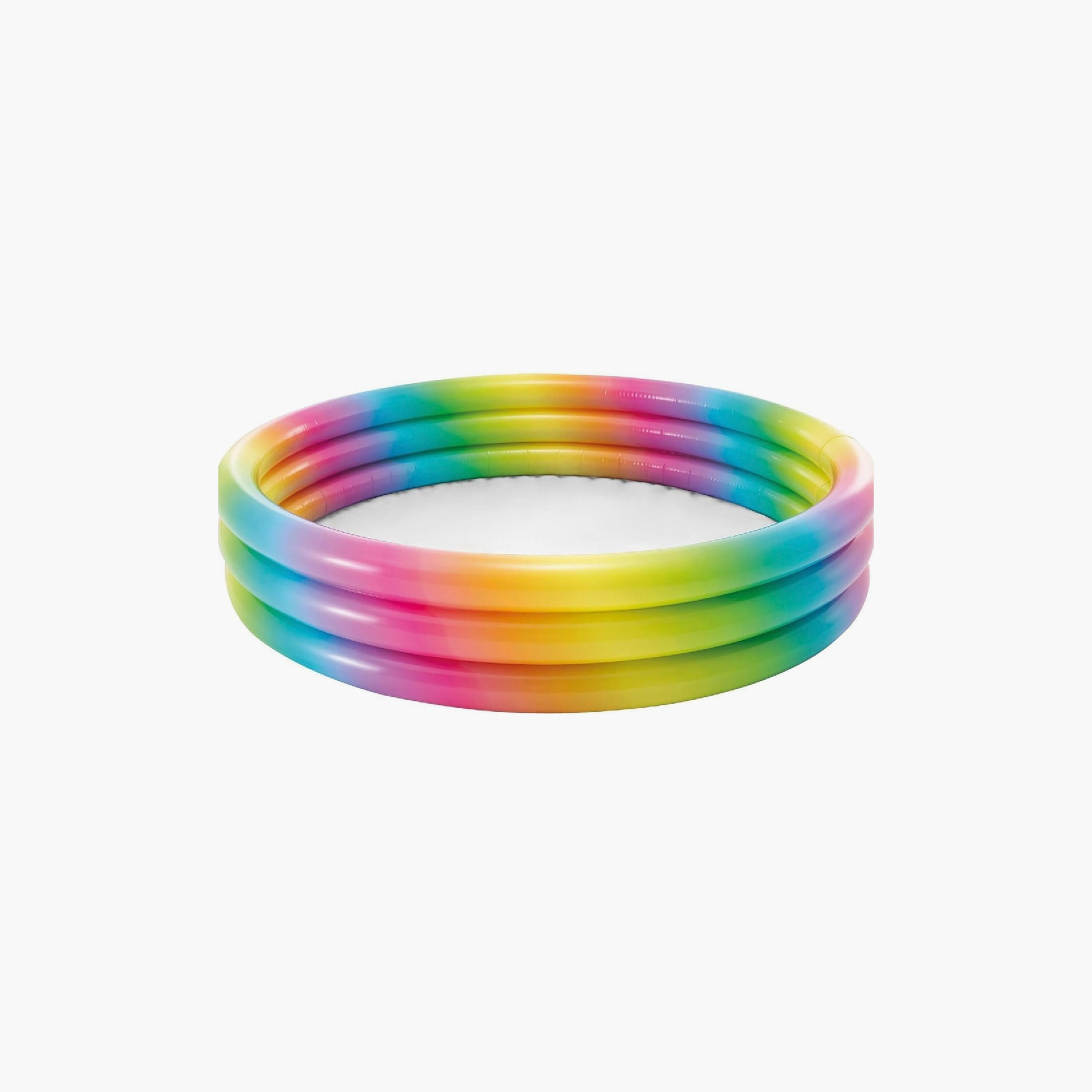 Intex 3 Equal Rings Rainbow Inflatable Pool with Repair Patch - 4.82 x 1.08 ft-toys-outdoor-poolandbeach-poolaccessories-image-2