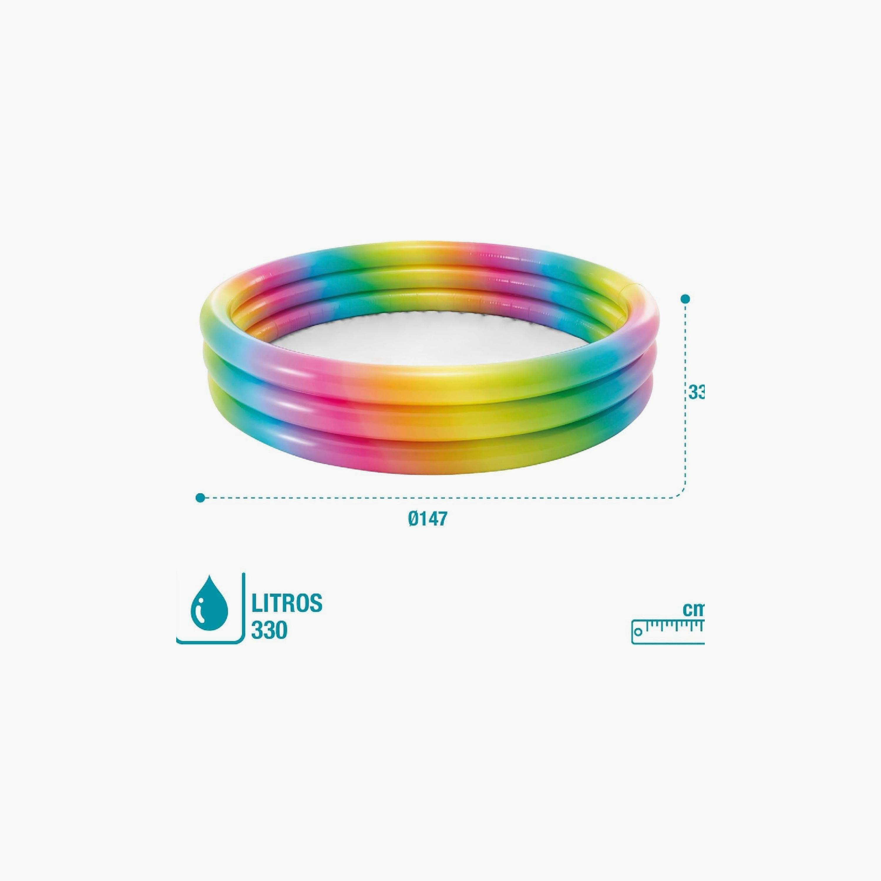 Intex 3 Equal Rings Rainbow Inflatable Pool with Repair Patch - 4.82 x 1.08 ft-toys-outdoor-poolandbeach-poolaccessories-image-3