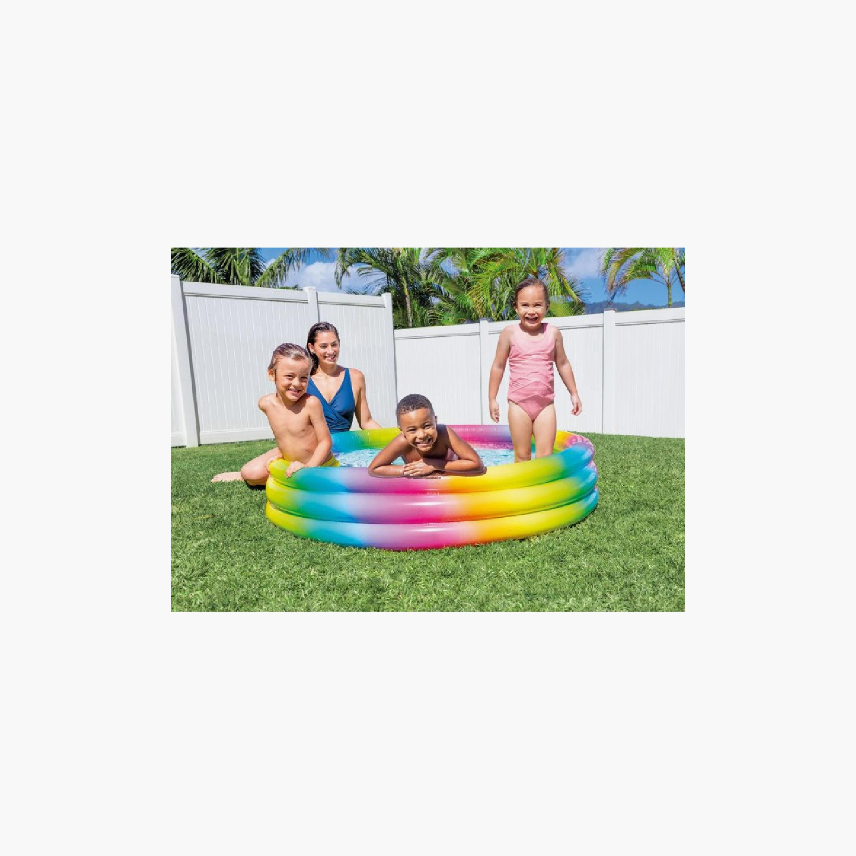Intex 3 Equal Rings Rainbow Inflatable Pool with Repair Patch - 4.82 x 1.08 ft-toys-outdoor-poolandbeach-poolaccessories-image-4