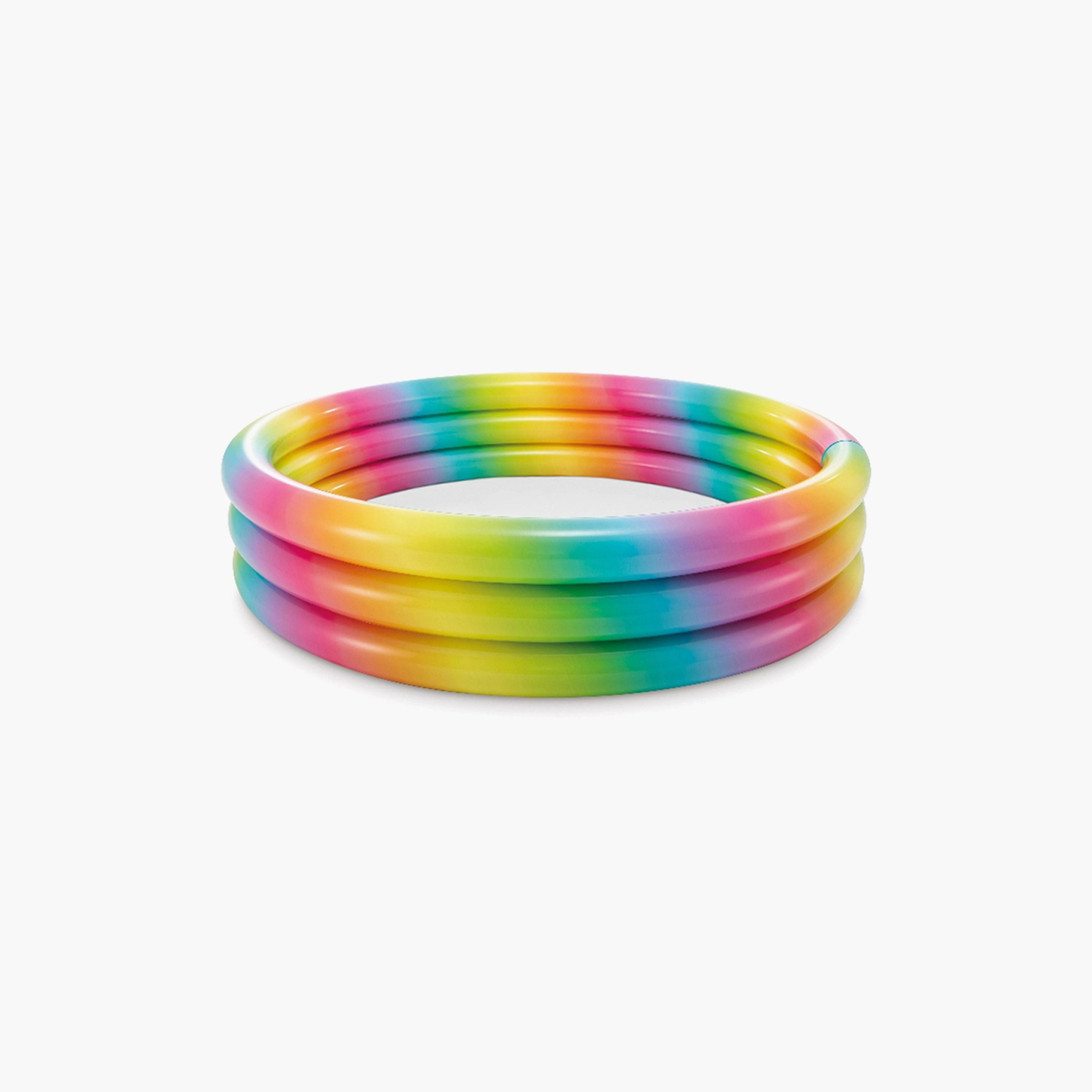 Intex 3 Equal Rings Rainbow Inflatable Pool with Repair Patch - 4.82 x 1.08 ft-toys-outdoor-poolandbeach-poolaccessories-image-2