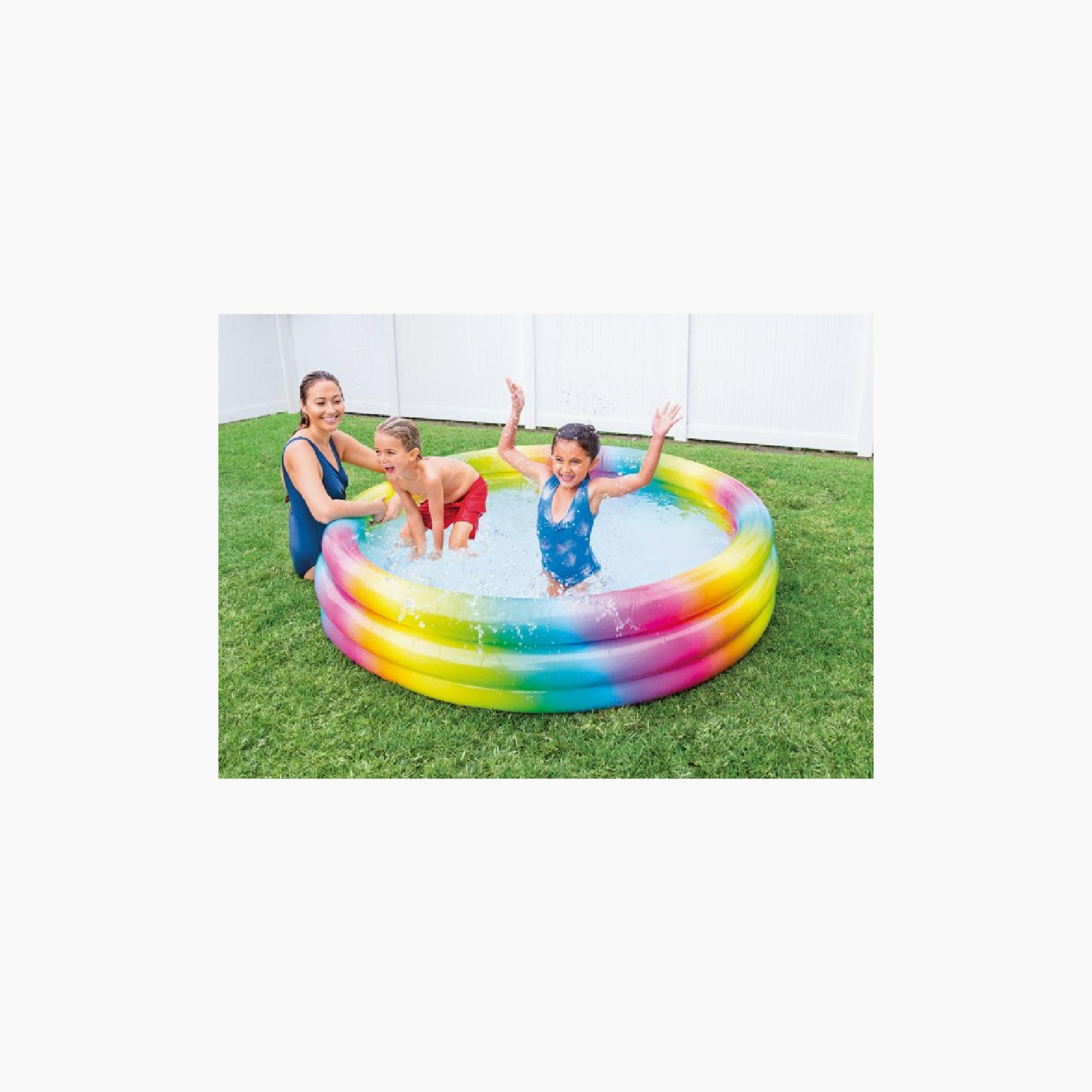 Intex 3 Equal Rings Rainbow Inflatable Pool with Repair Patch - 4.82 x 1.08 ft-toys-outdoor-poolandbeach-poolaccessories-image-3