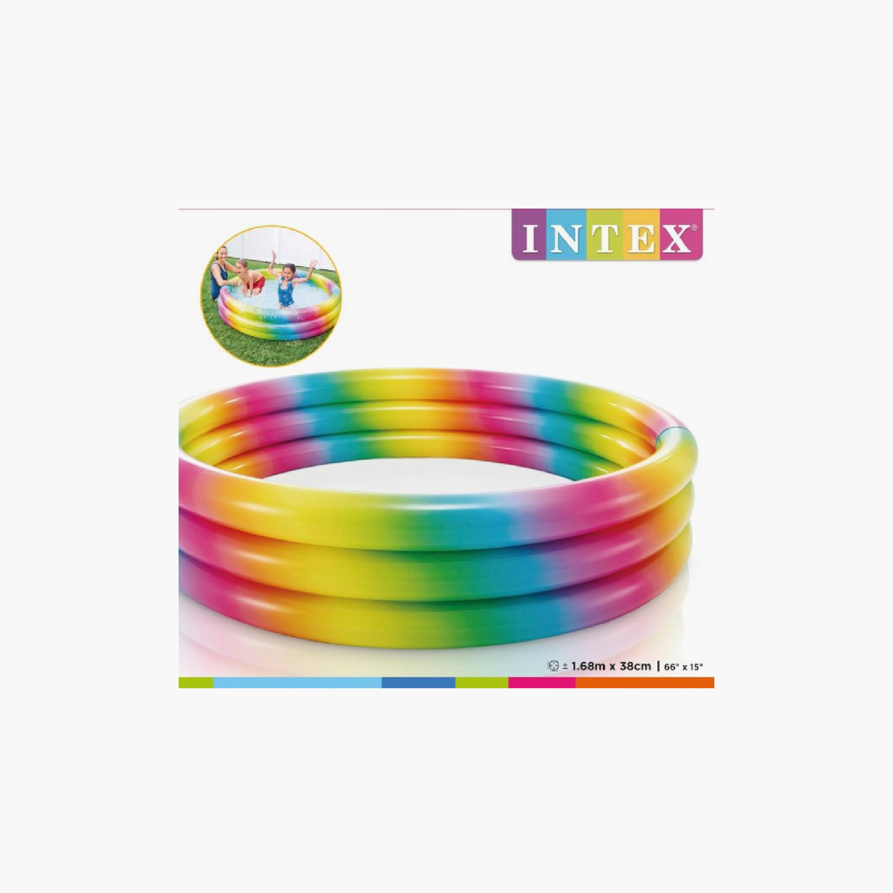 Intex 3 Equal Rings Rainbow Inflatable Pool with Repair Patch - 4.82 x 1.08 ft-toys-outdoor-poolandbeach-poolaccessories-image-4