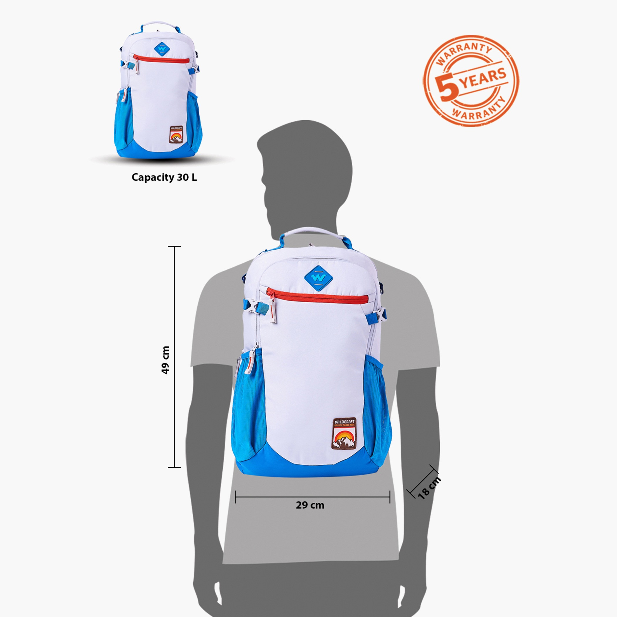 Wildcraft Colourblock Backpack with Adjustable Shoulder Straps - 18x29x49 cms-school-bagsandbackpacks-backpacks-image-13