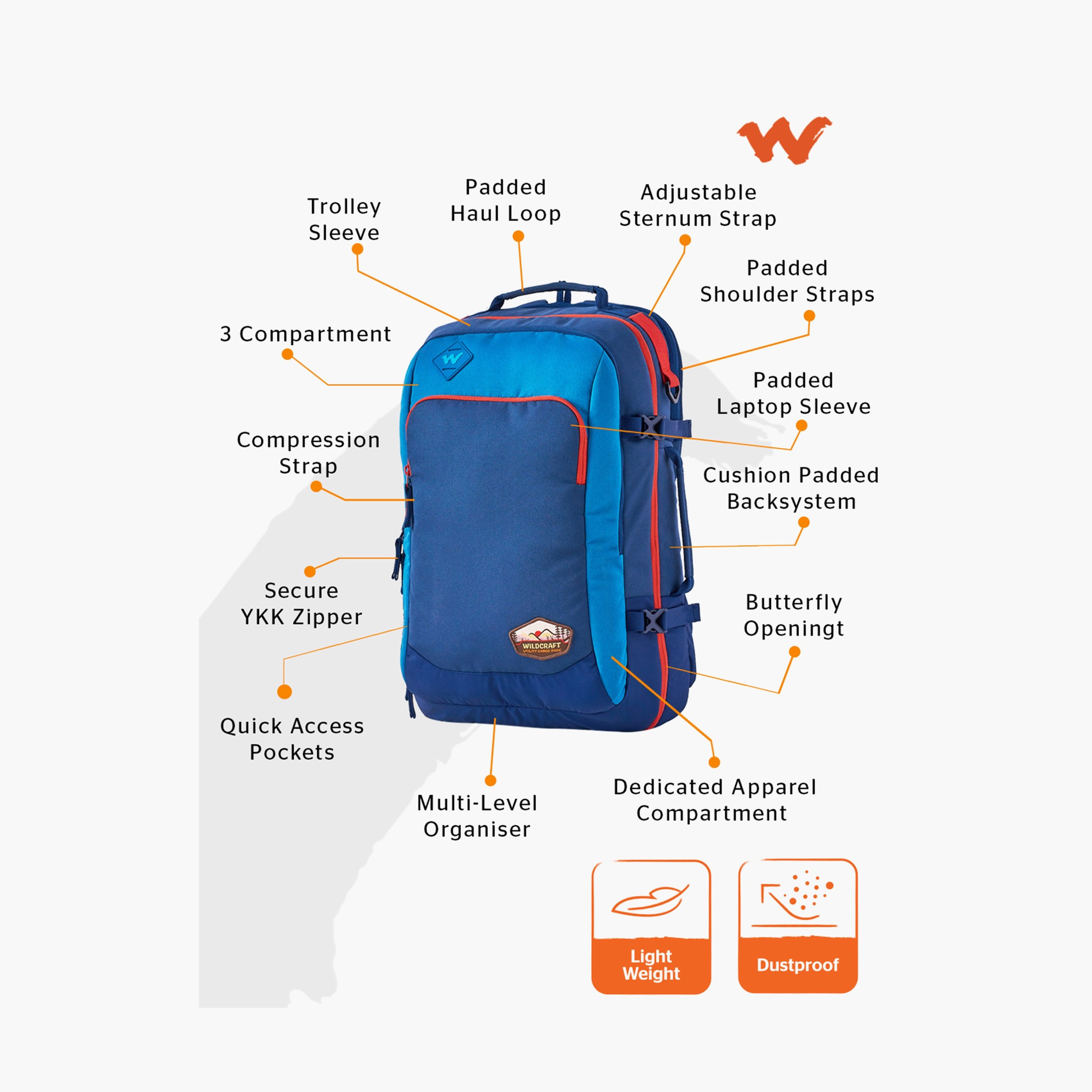 Wildcraft Solid Backpack with Adjustable Shoulder Straps - 21x33x48 cm-school-bagsandbackpacks-backpacks-image-5