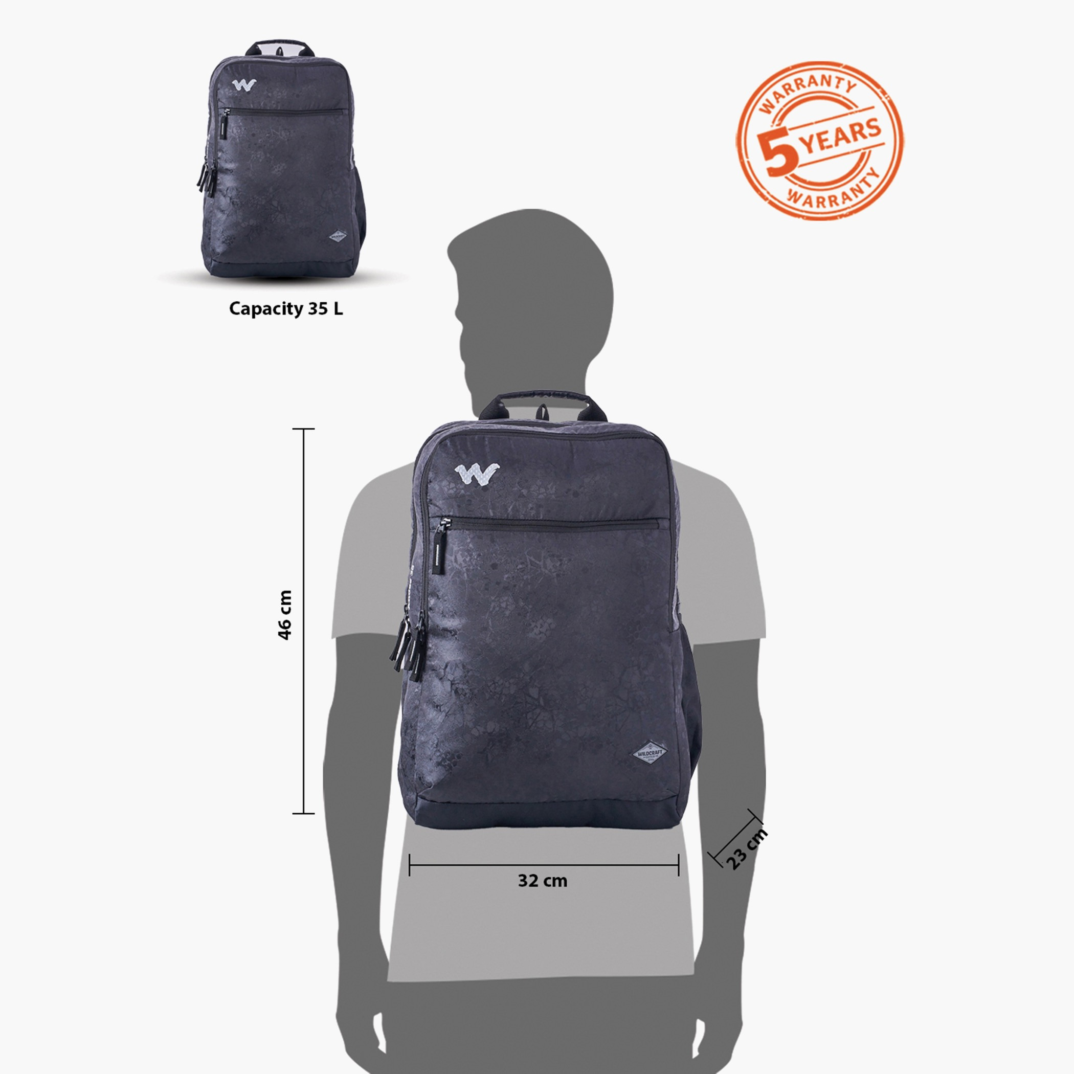 شنطة ظهر بطبعات بحمالات كتف مبطنة من وايلدكرافت -23x32x46  سم-school-bagsandbackpacks-backpacks-image-13
