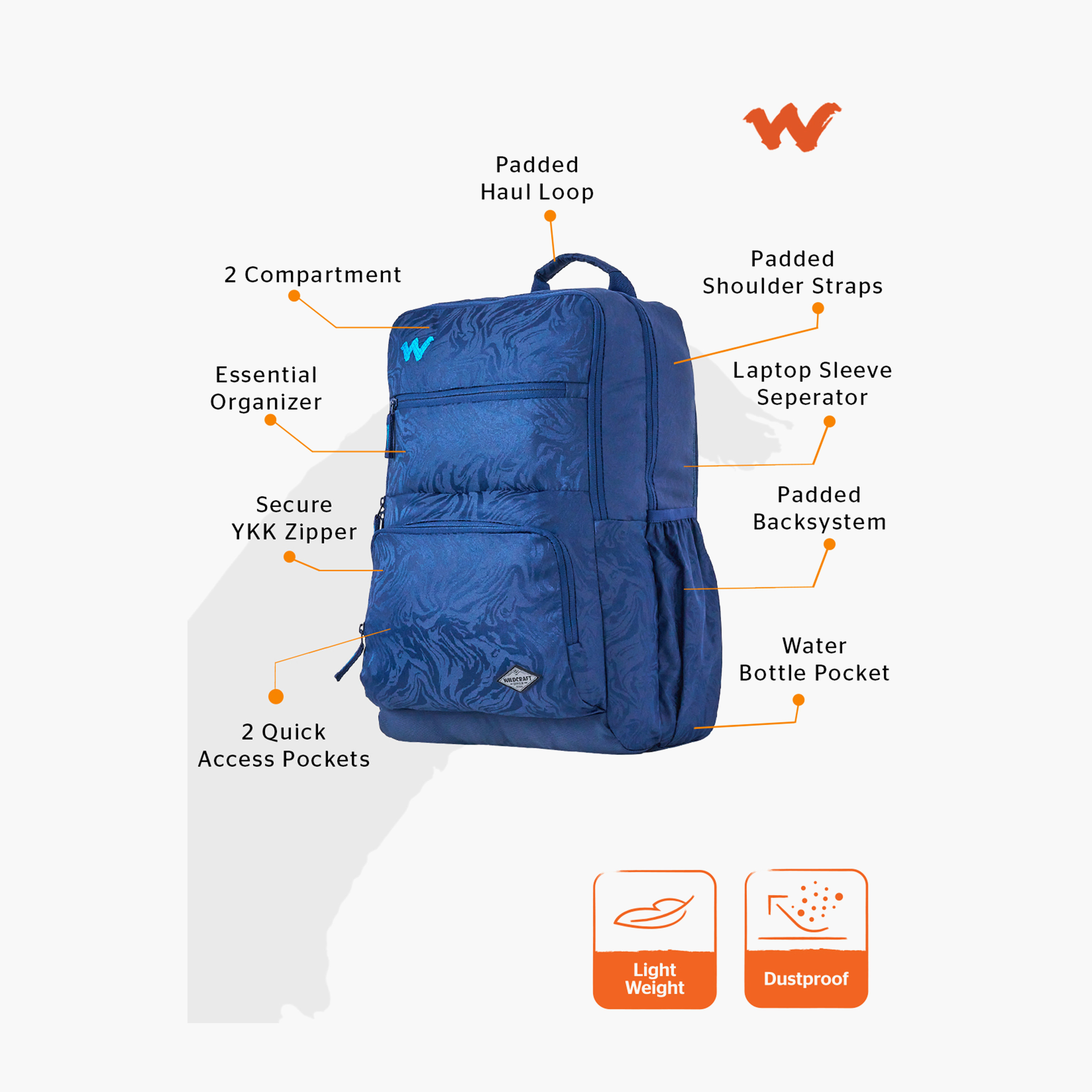 شنطة مدرسية سادة بحمالات كتف قابلة للتعديل من وايلدكرافت - 25×32×47 سم-school-bagsandbackpacks-backpacks-image-2