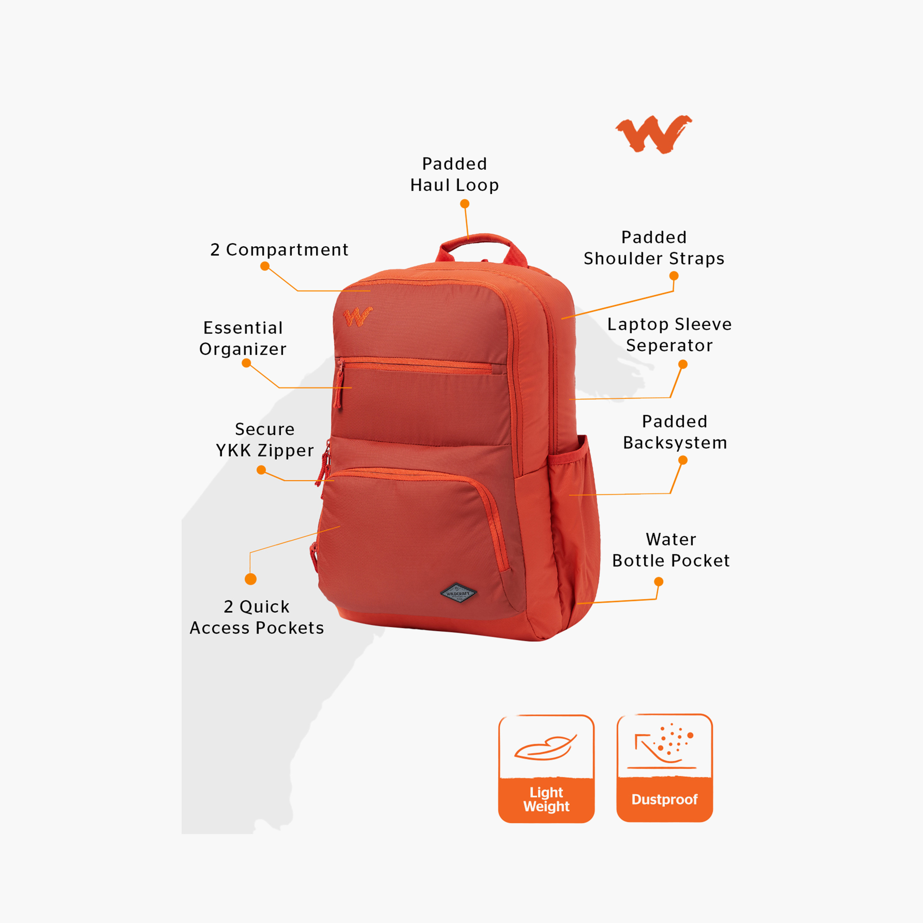 Wildcraft Solid School Backpack with Adjustable Shoulder Straps - 25x32x47 cms-school-bagsandbackpacks-backpacks-image-2