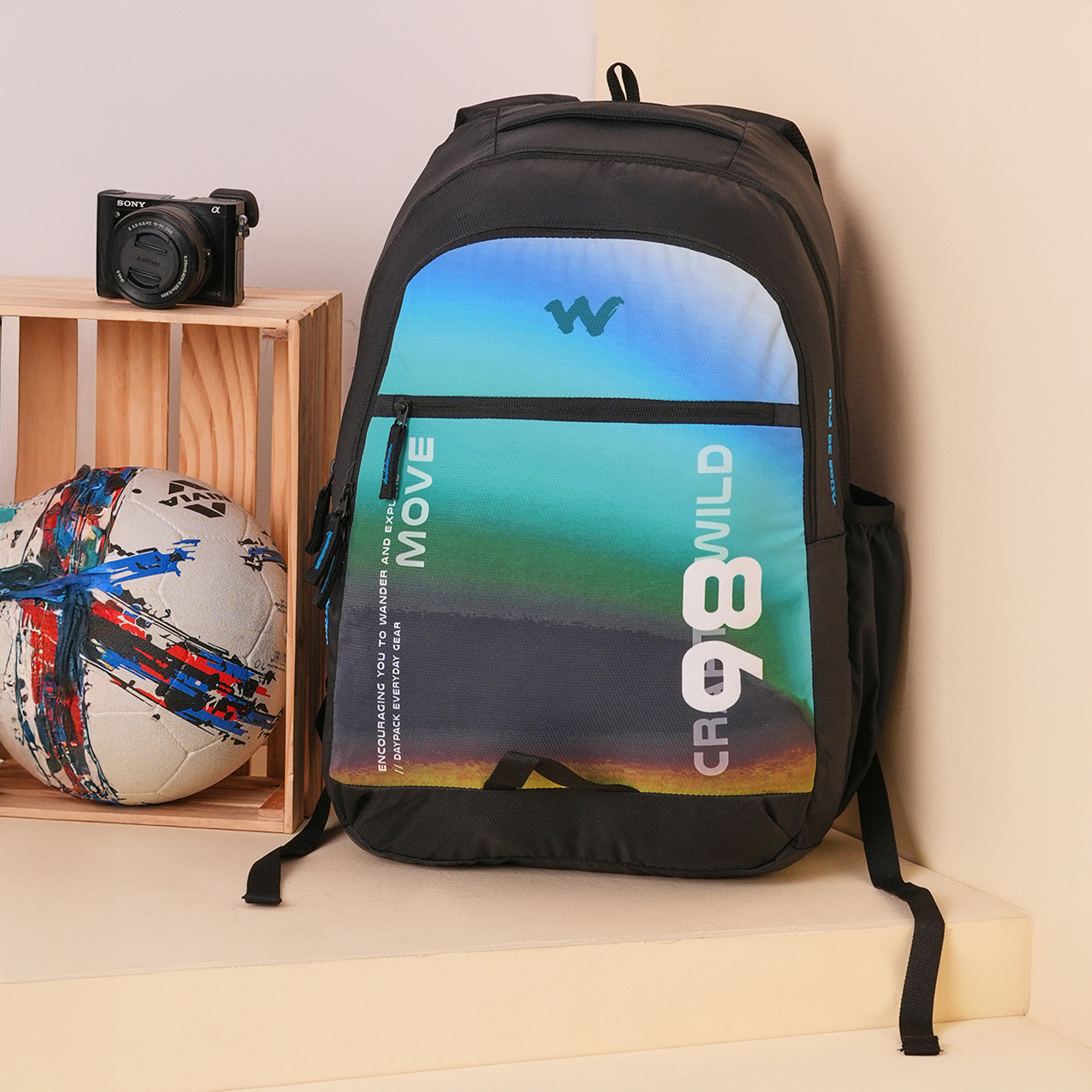 شنطة ظهر بطبعات بحمالات كتف قابلة للتعديل من وايلدكرافت - 19x32x47 سم-school-bagsandbackpacks-backpacks-image-10