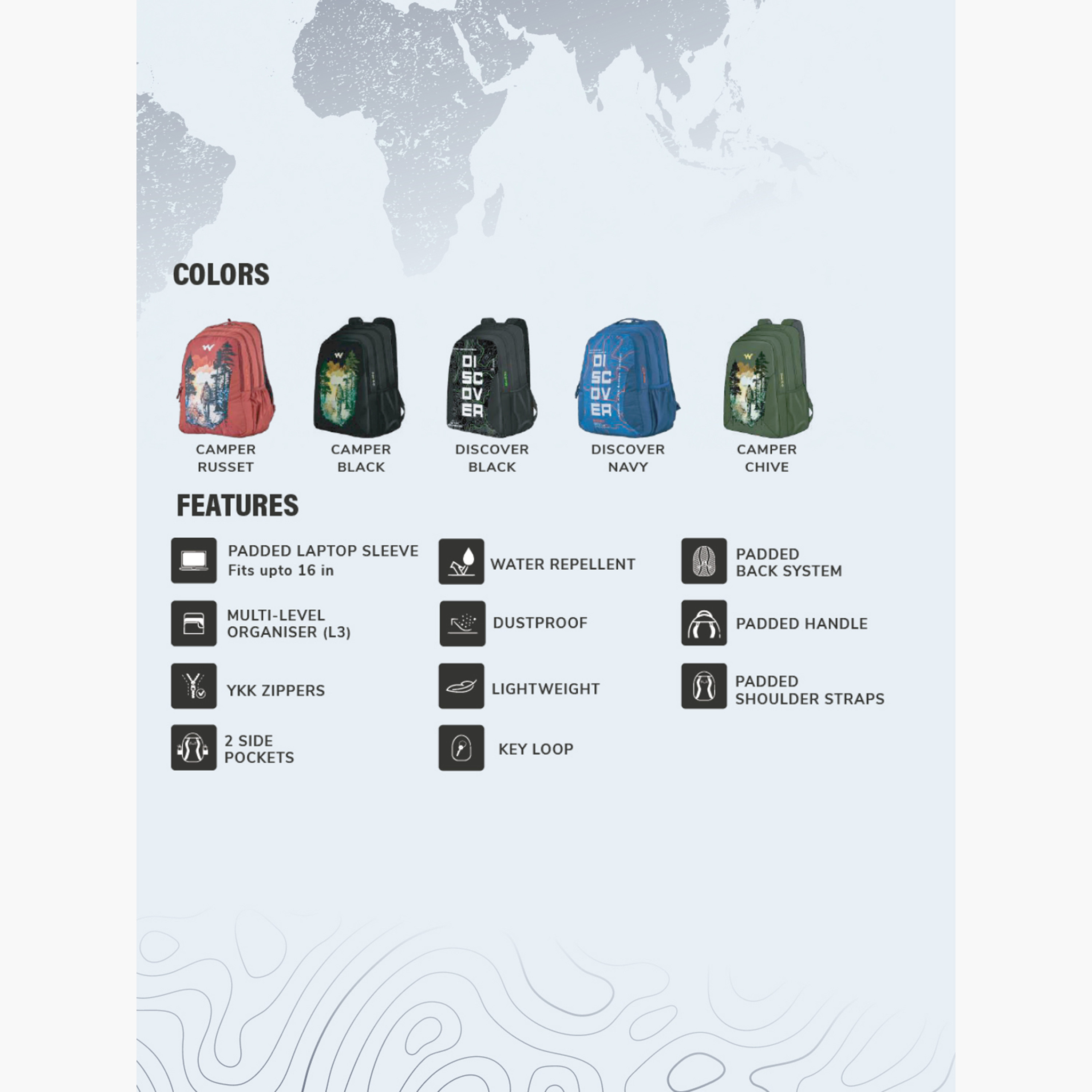 شنطة ظهر أطلس 45 للأطفال من 8 إلى 13 سنة مع جيب للابتوب من وايلدكرافت-school-bagsandbackpacks-backpacks-image-5