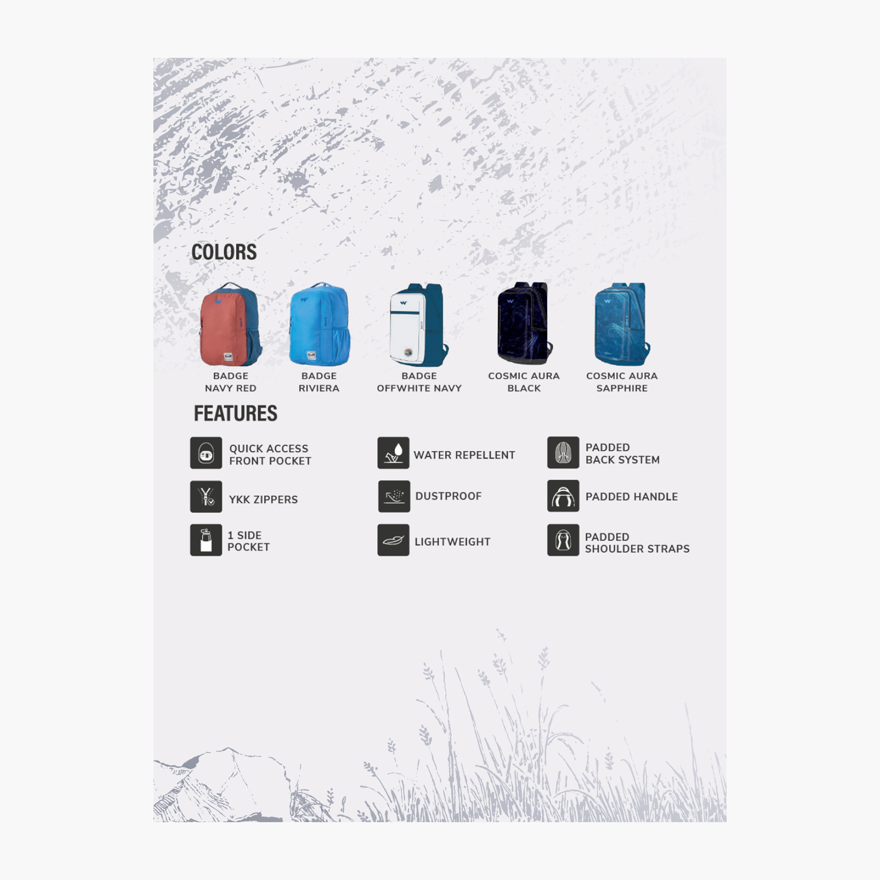 شنطة ظهر مدرسية سادة وحمّالات كتف قابلة للتعديل من وايلدكرافت - 22x30x46 سم-school-bagsandbackpacks-backpacks-image-4