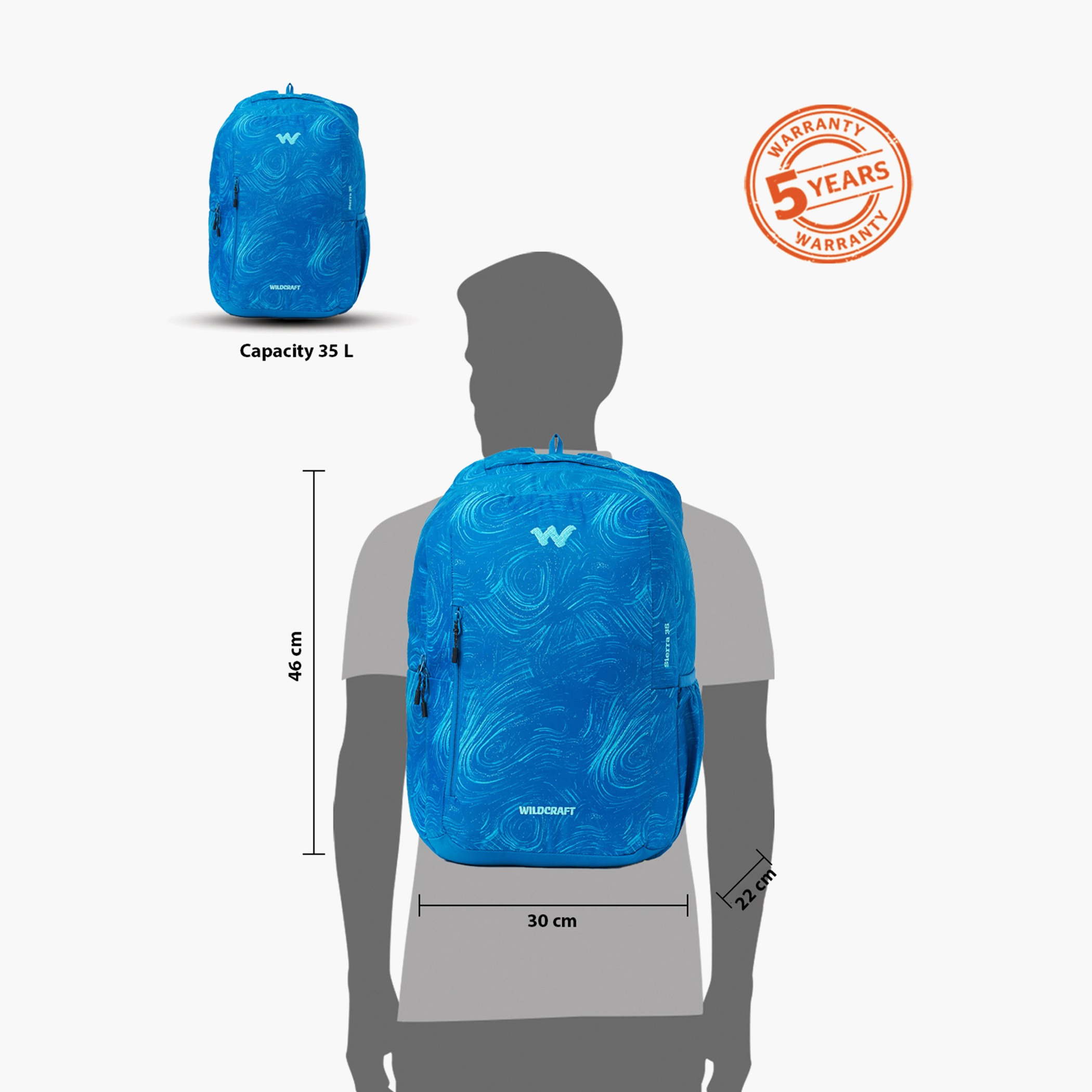 Wildcraft Printed Backpack with Adjustable Shoulder Straps - 22x30x46 cms-school-bagsandbackpacks-backpacks-image-12