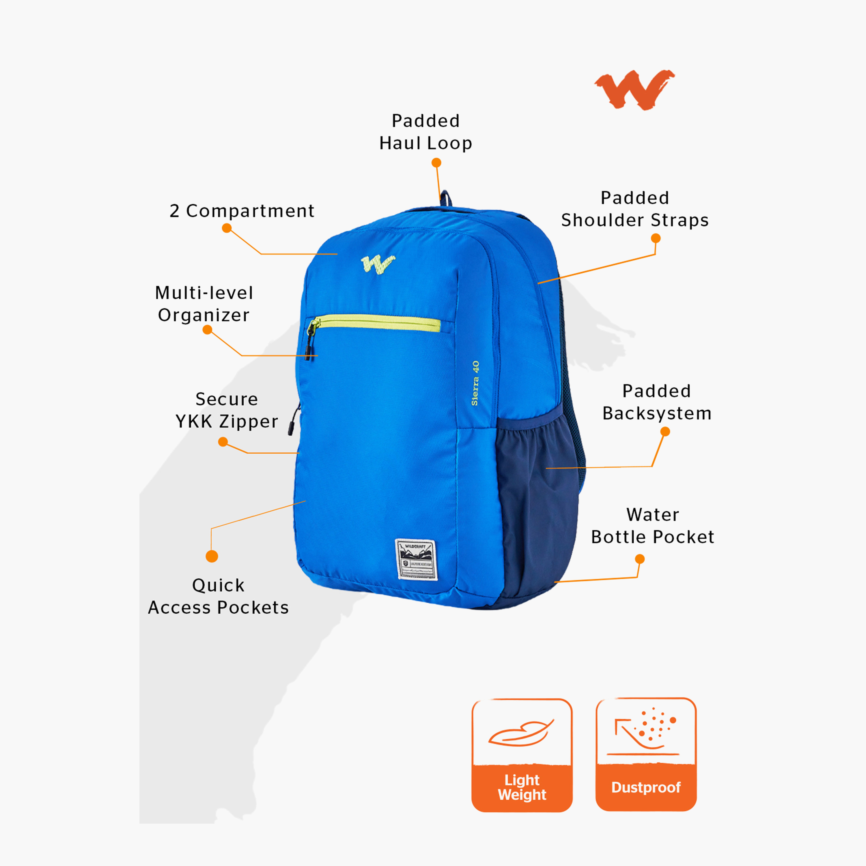 شنطة ظهر سادة بحمالات كتف قابلة للتعديل من وايلدكرافت - 24x32x47 سم-school-bagsandbackpacks-backpacks-image-2