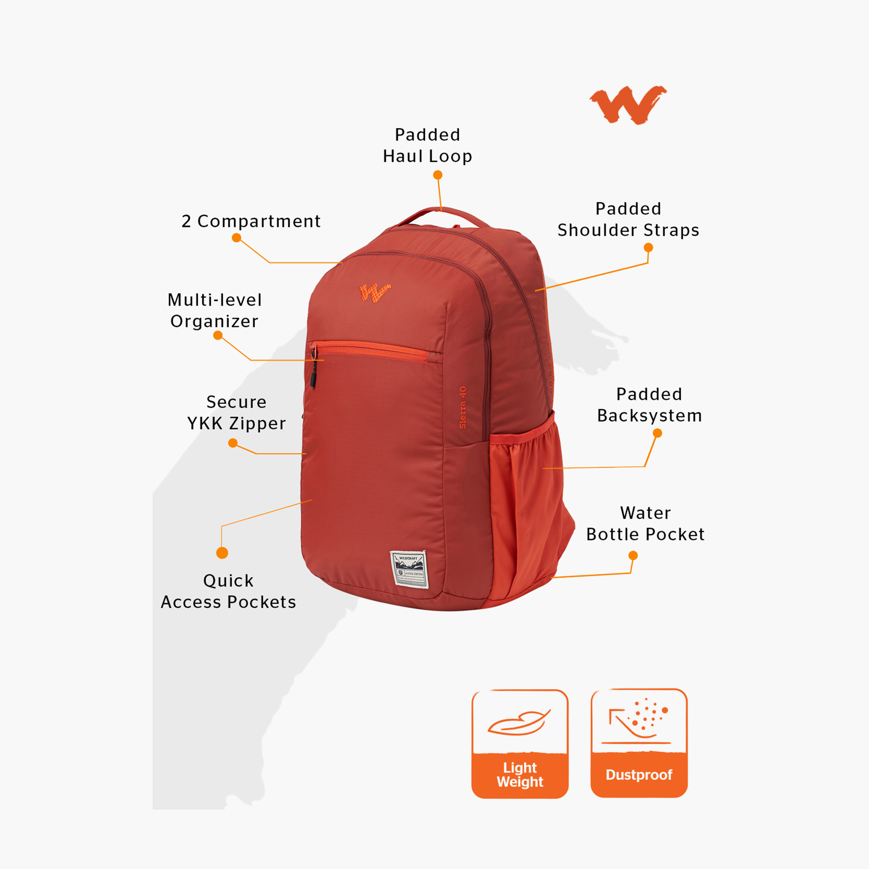 Wildcraft Solid Backpack with Adjustable Shoulder Straps - 24x32x47 cm-school-bagsandbackpacks-backpacks-image-2