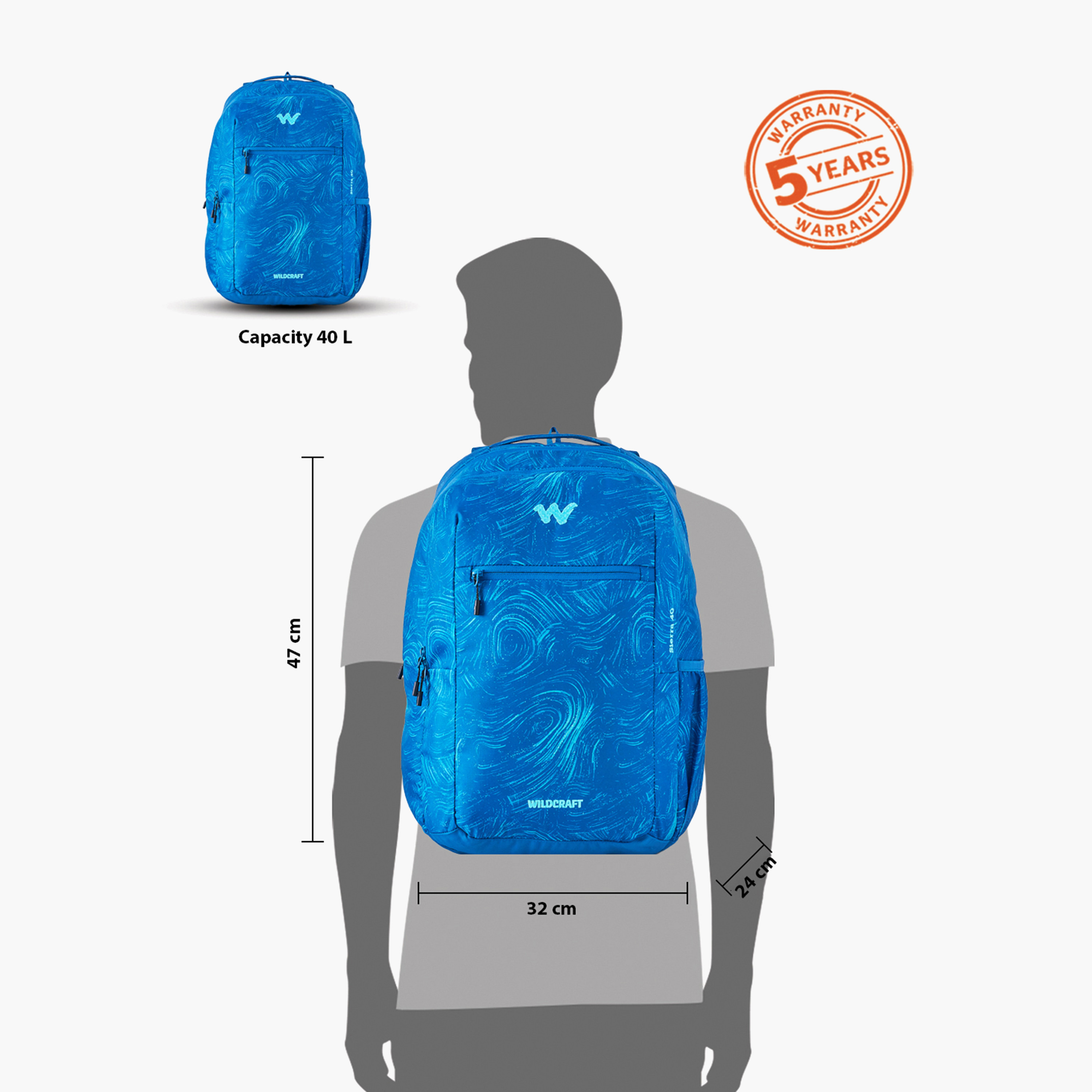 شنطة ظهر بطبعات وحمّالات كتف قابلة للتعديل من وايلدكرافت - 24×32×47 سم-school-bagsandbackpacks-backpacks-image-12