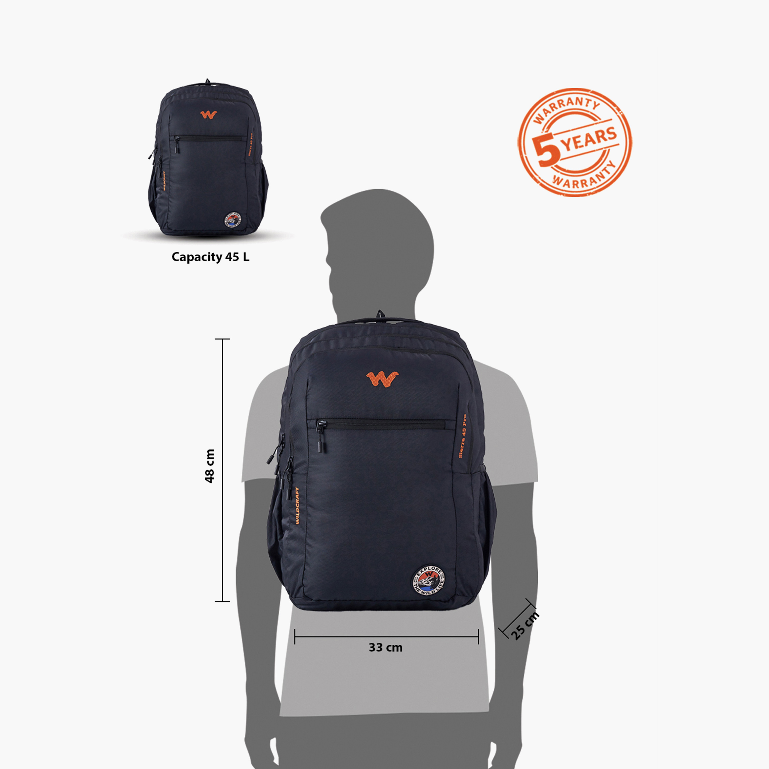Wildcraft Solid School Backpack with Adjustable Shoulder Straps - 25x33x48 cms-school-bagsandbackpacks-backpacks-image-13