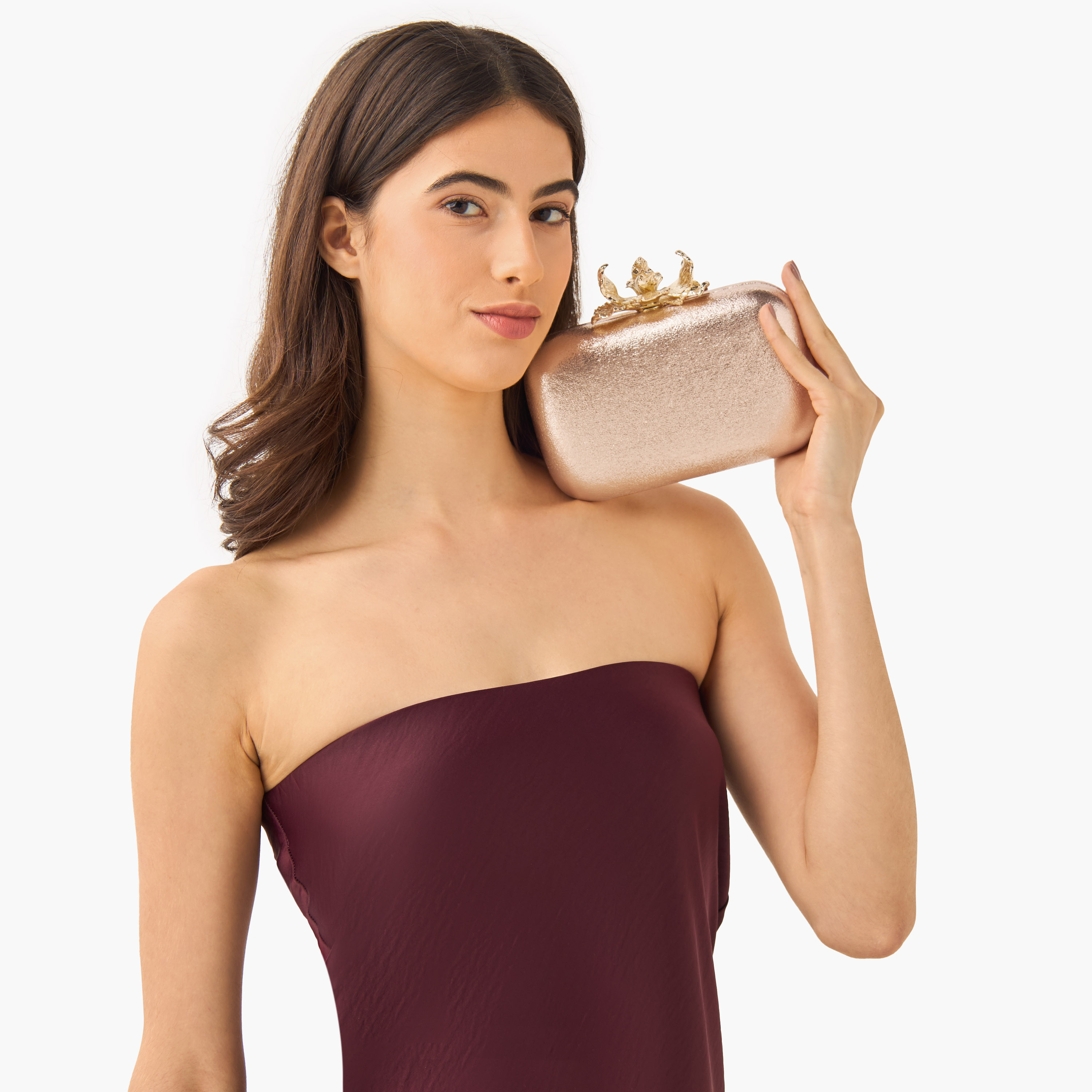 شنطة كلاتش بزينة زهور وحزام سلسلة قابل للفصل من ساشا-women-bagsandwallets-handbags-image-8