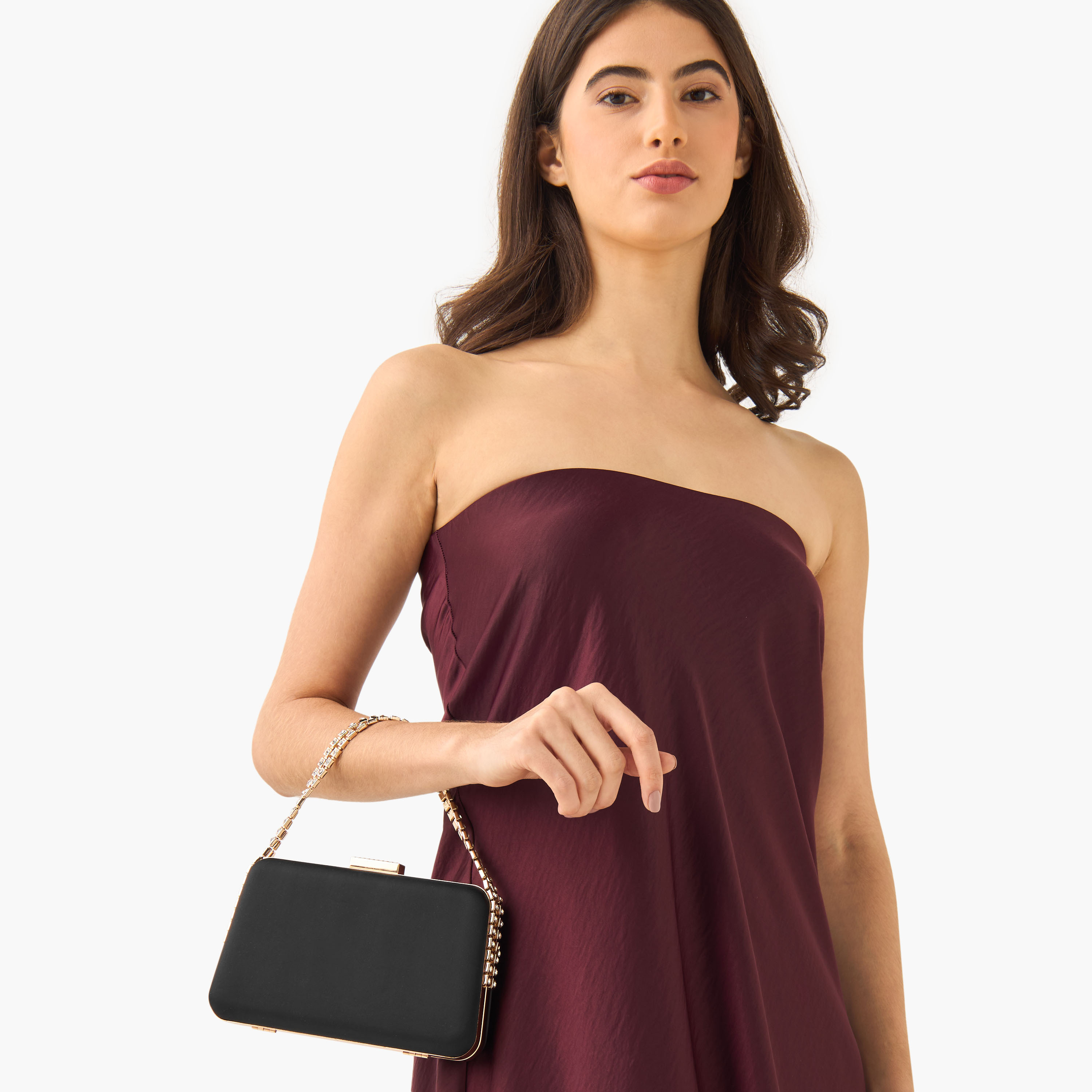 شنطة كلاتش بارزة الملمس بحزام سلسلة قابل للفصل من ساشا-women-bagsandwallets-handbags-image-8