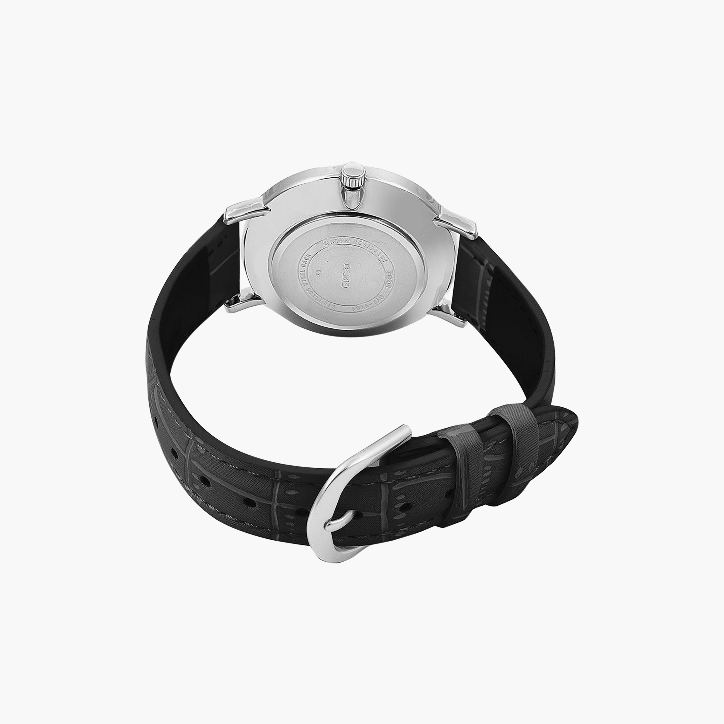 ساعة كاسيو رجالية سوداء تناظرية بحزام جلدي، مقاس 40 مم | MTP-VT01L-1BUDF-men-watchesandjewellery-watches-image-5