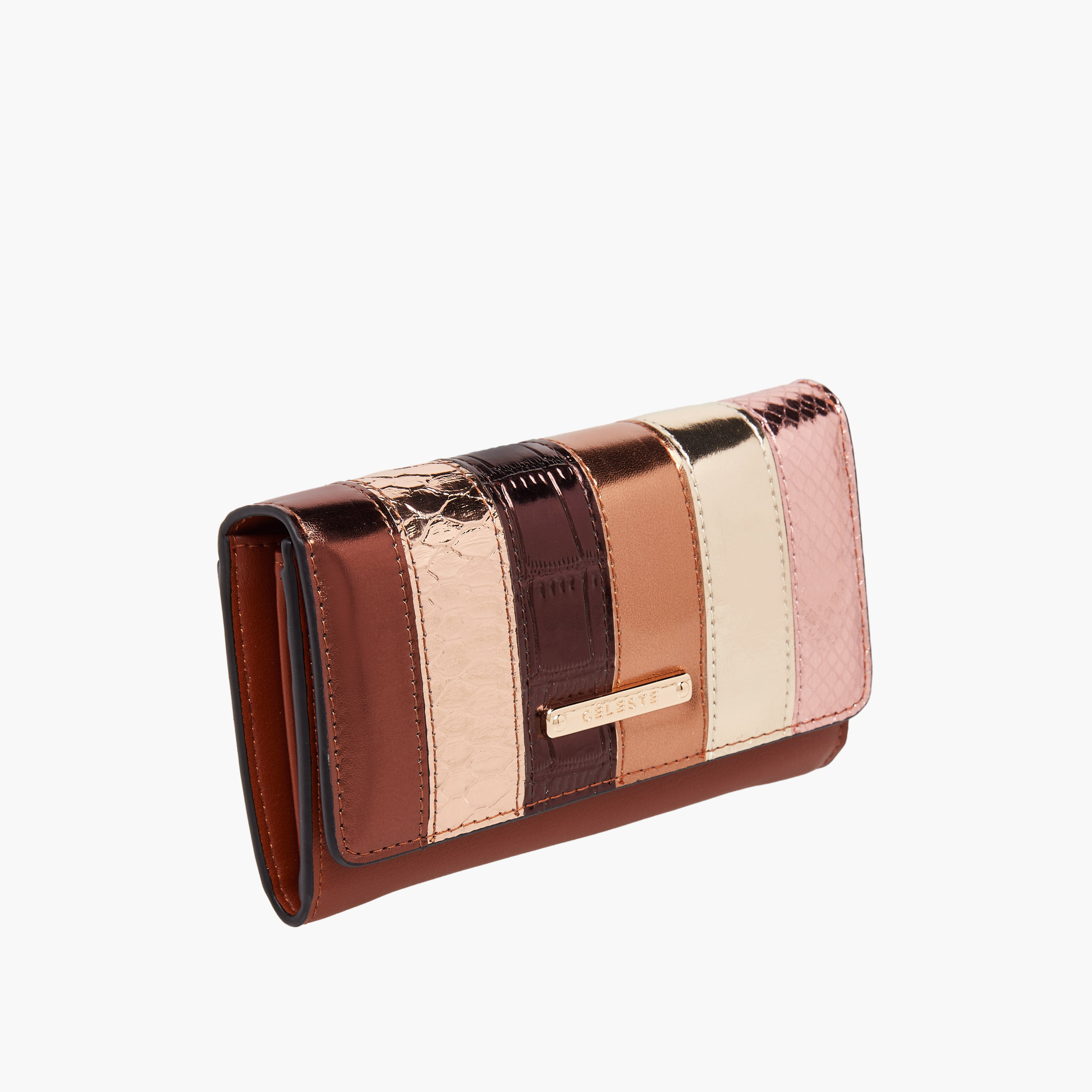 Celeste Metallic Accent Wallet with Button Closure-women-bagsandwallets-handbags-image-3