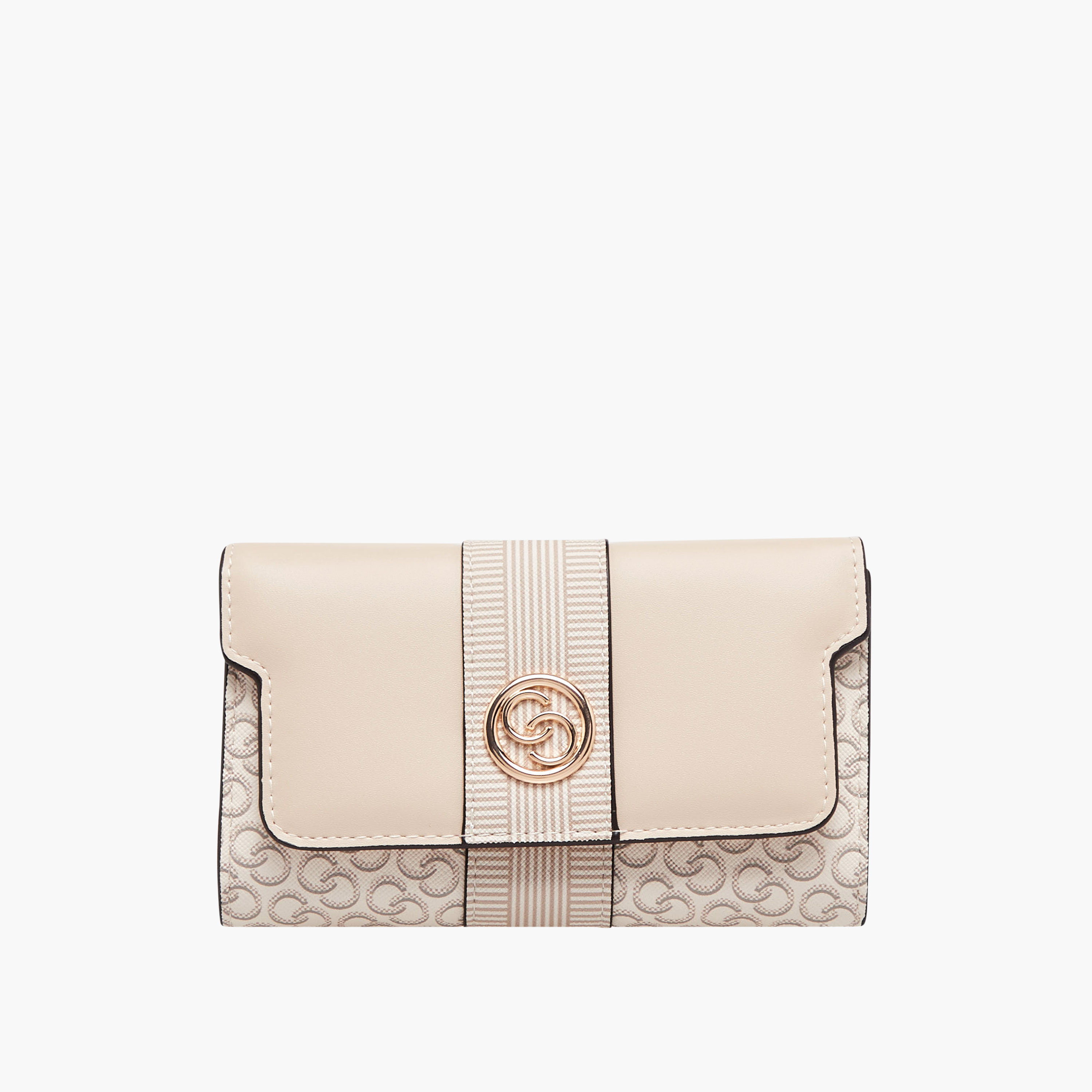 Celeste Monogram Print Wallet with Button Closure-women-bagsandwallets-handbags-image-1