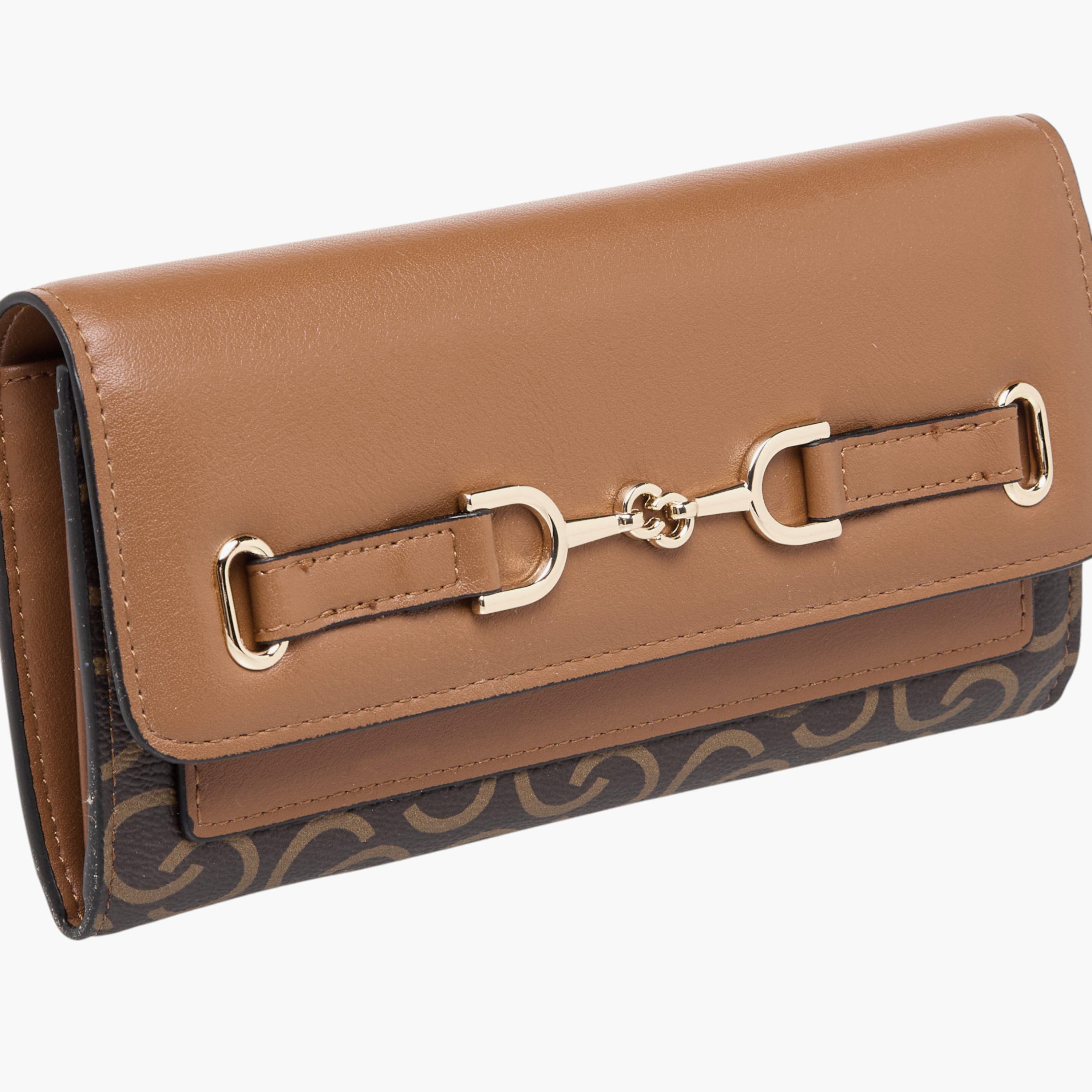 Celeste Monogram Print Wallet with Flap Closure-women-bagsandwallets-wallets-image-3