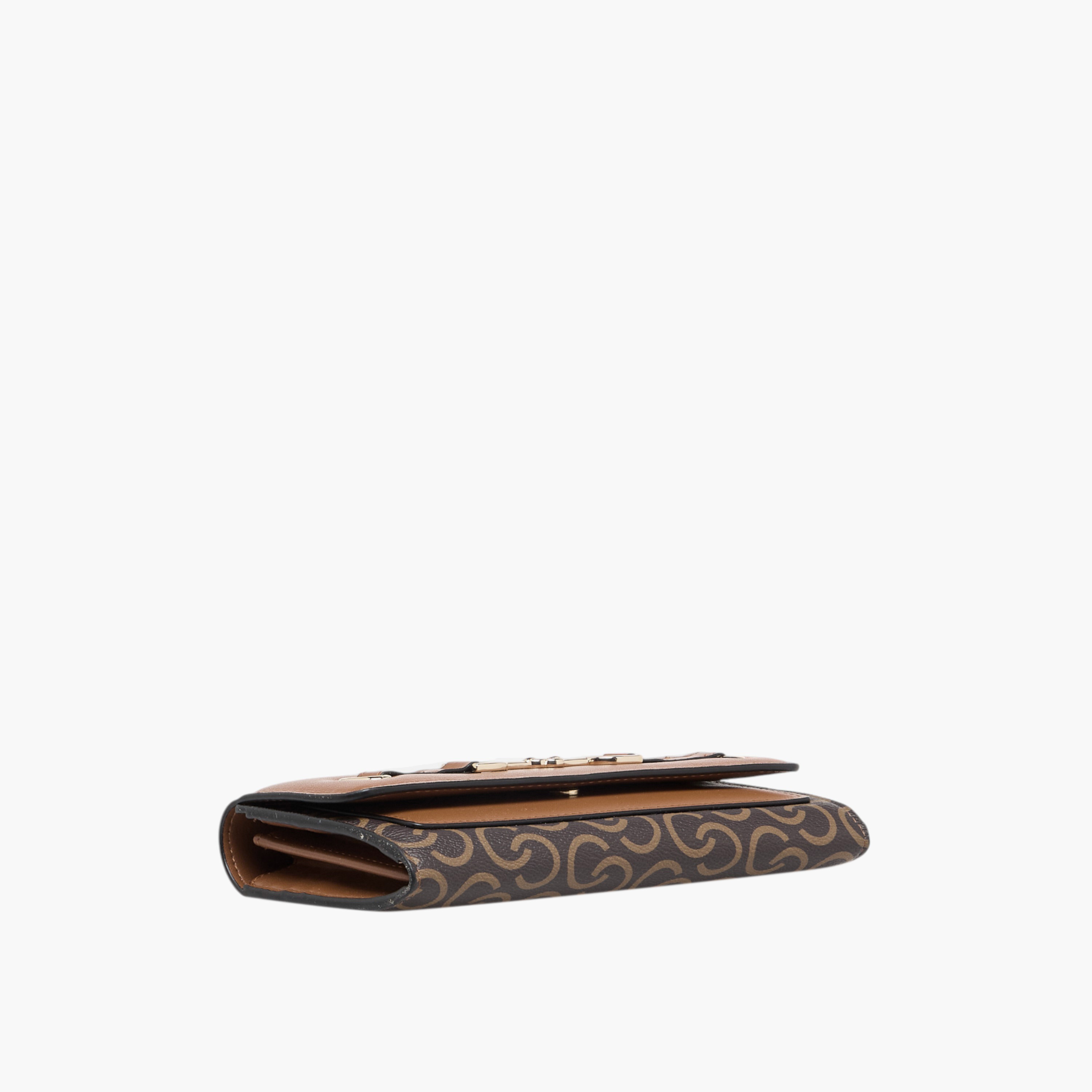 Celeste Monogram Print Wallet with Flap Closure-women-bagsandwallets-wallets-image-4