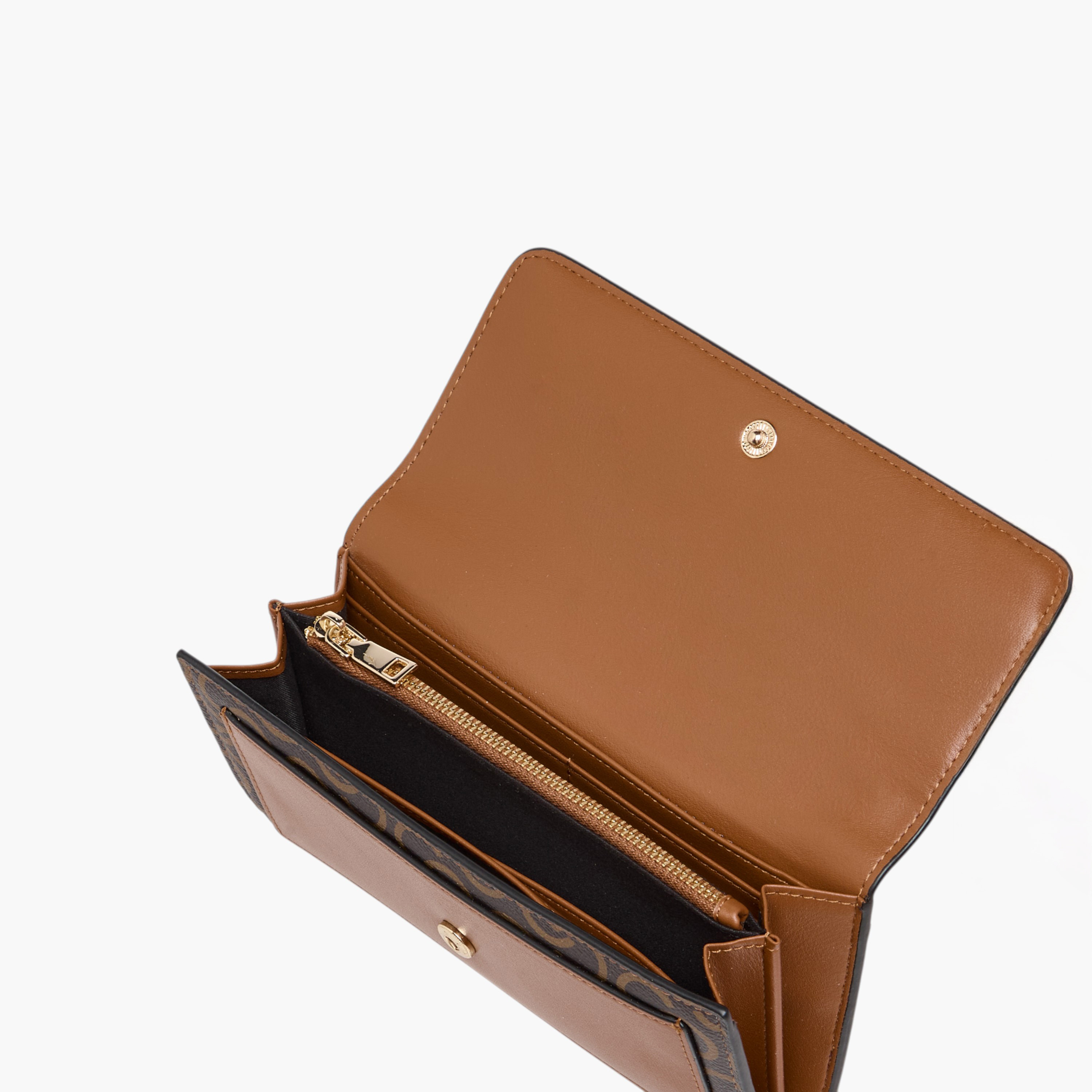 Celeste Monogram Print Wallet with Flap Closure-women-bagsandwallets-wallets-image-5