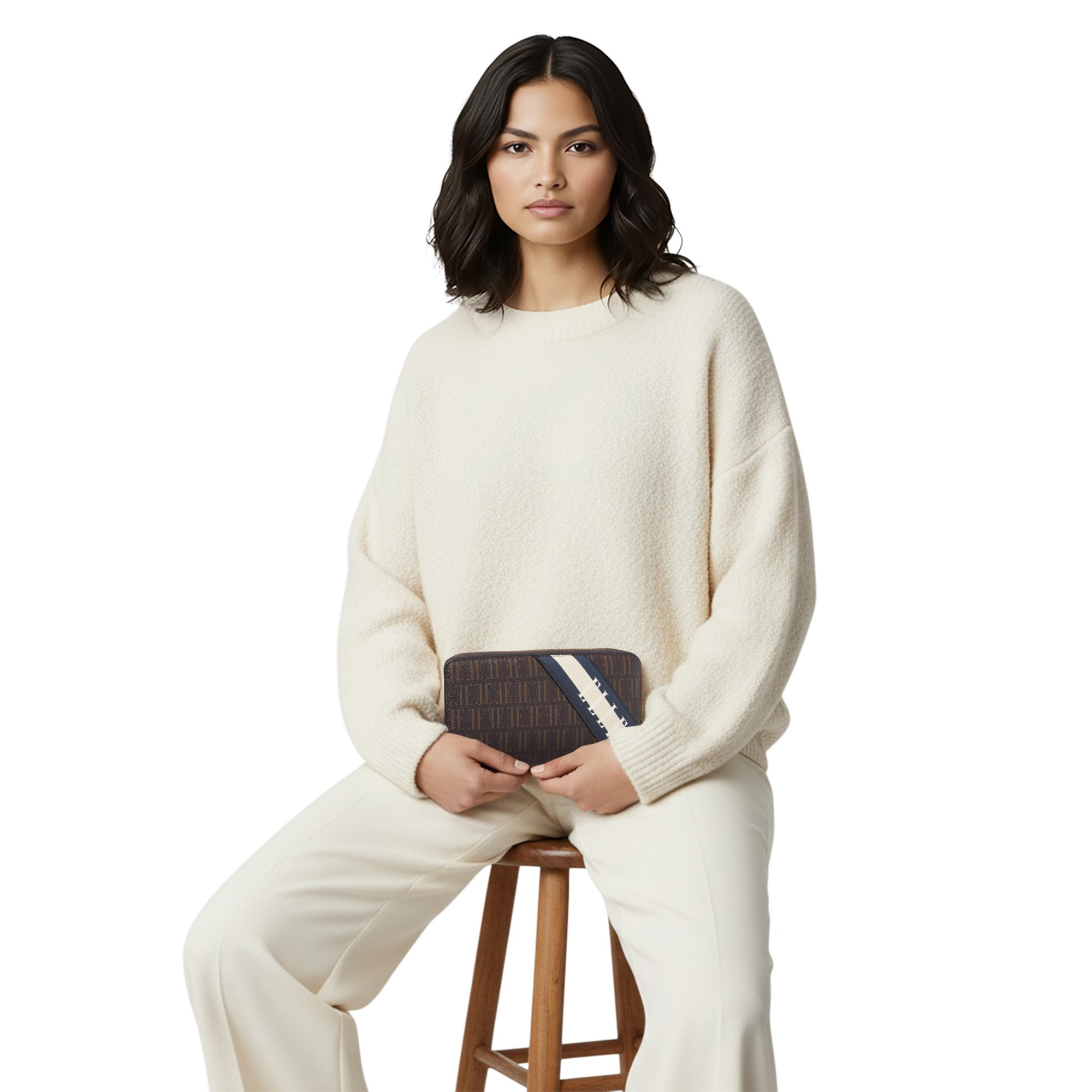 محفظة بسحاب وطبعات مونوجرام من إيل-women-bagsandwallets-handbags-image-2