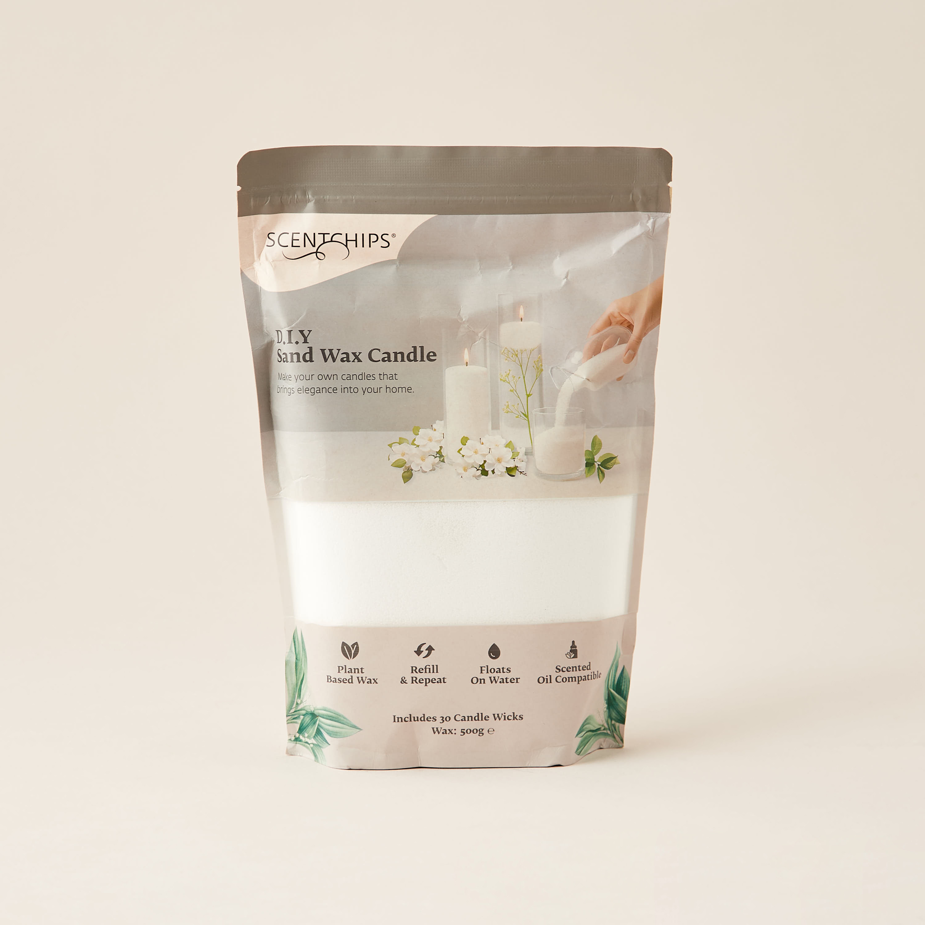 Scentchips DIY Unscented Sand Wax Candle with 30 Wicks - 500 gms-household-homefragrance-candles-image-5