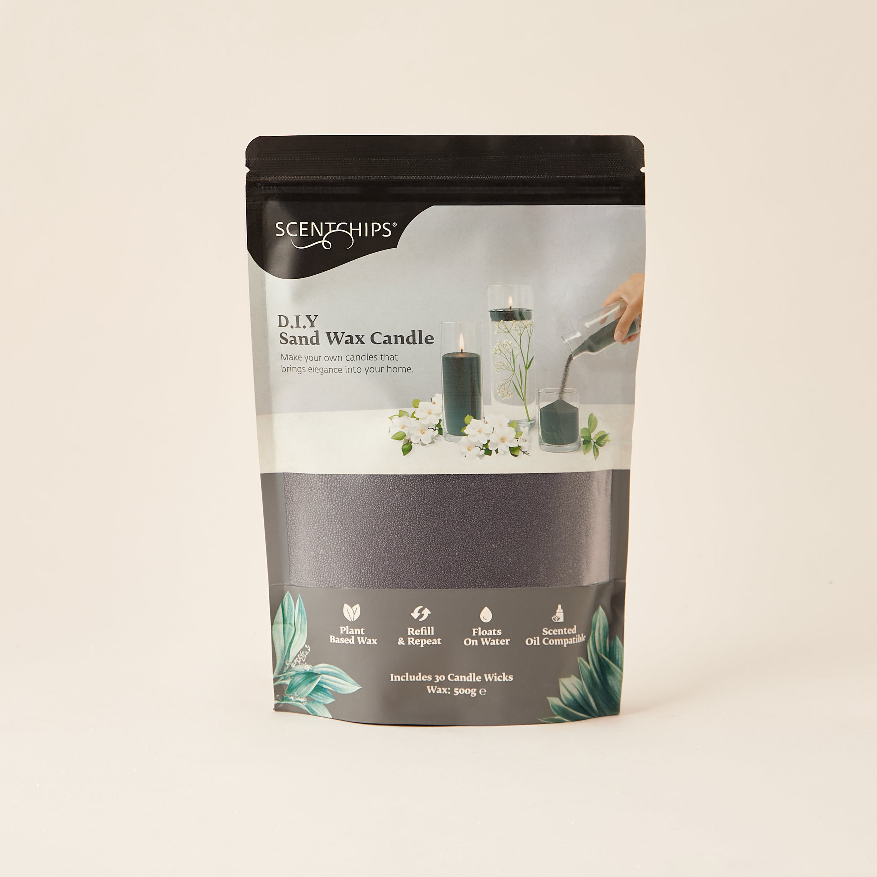 Scentchips DIY Unscented Sand Wax Candle with 30 Wicks - 500 gms-household-homefragrance-candles-image-5
