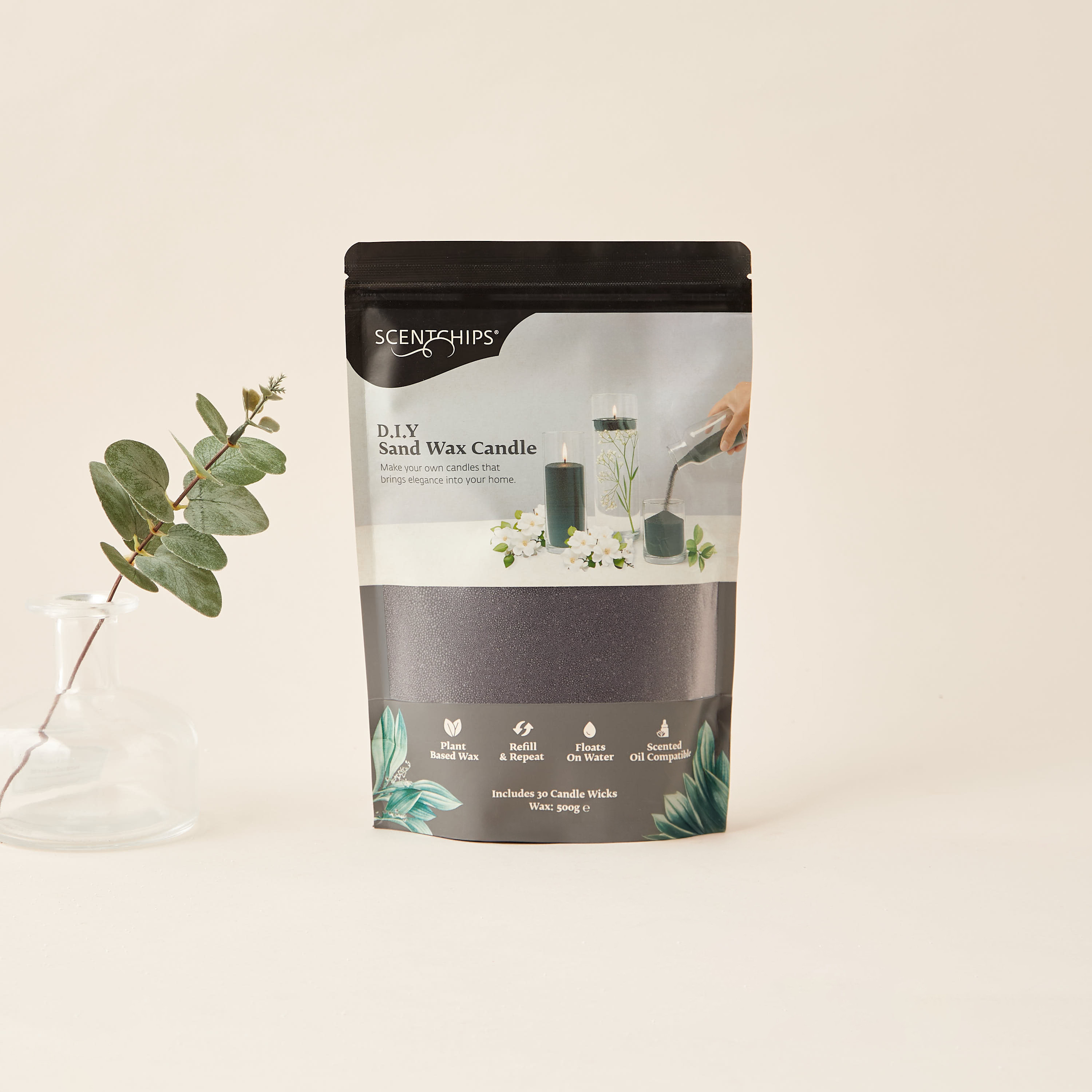 Scentchips DIY Unscented Sand Wax Candle with 30 Wicks - 500 gms-household-homefragrance-candles-image-6