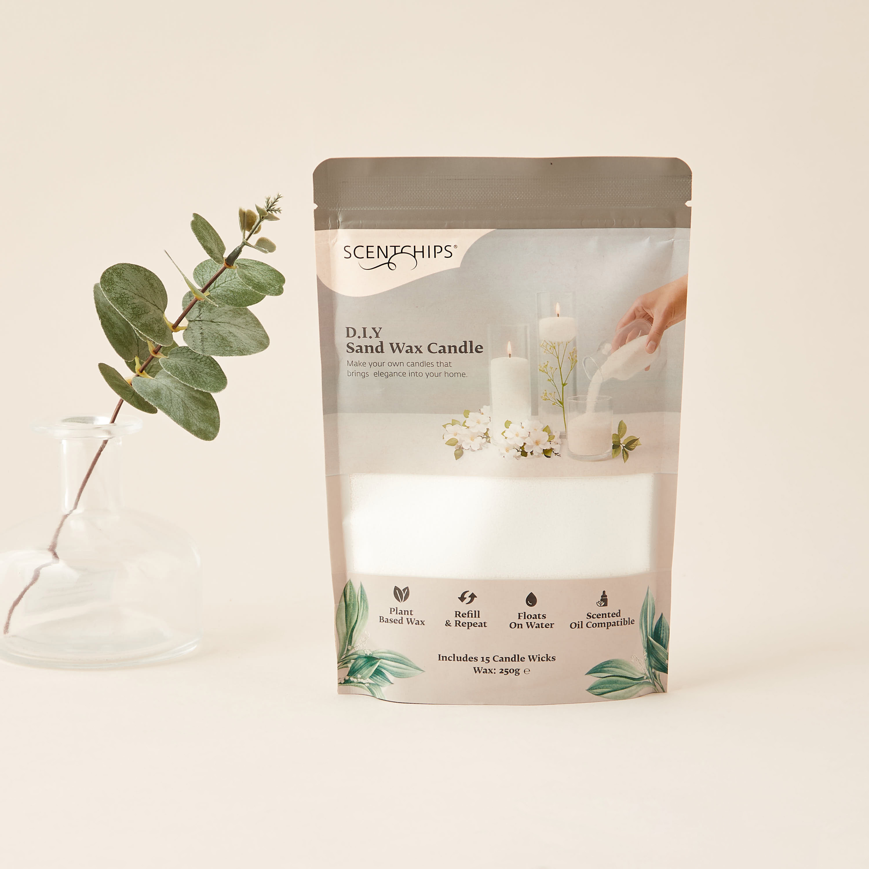 Scentchips DIY Unscented Sand Wax Candle with 30 Wicks - 500 gms-household-homefragrance-candles-image-6