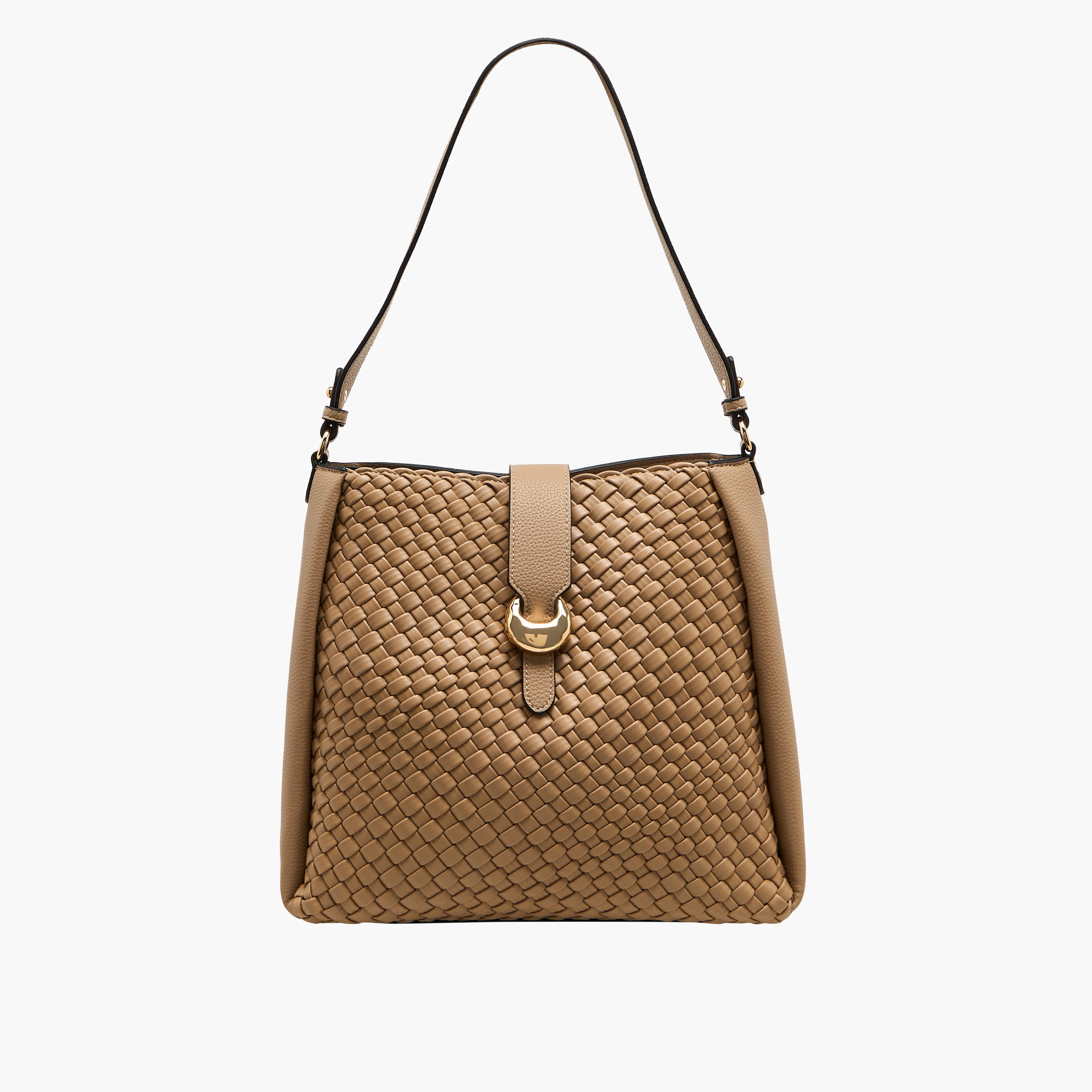 LUELLA GREY Weave Textured Woven Shoulder Bag with Buckle Closure-women-bagsandwallets-handbags-image-1