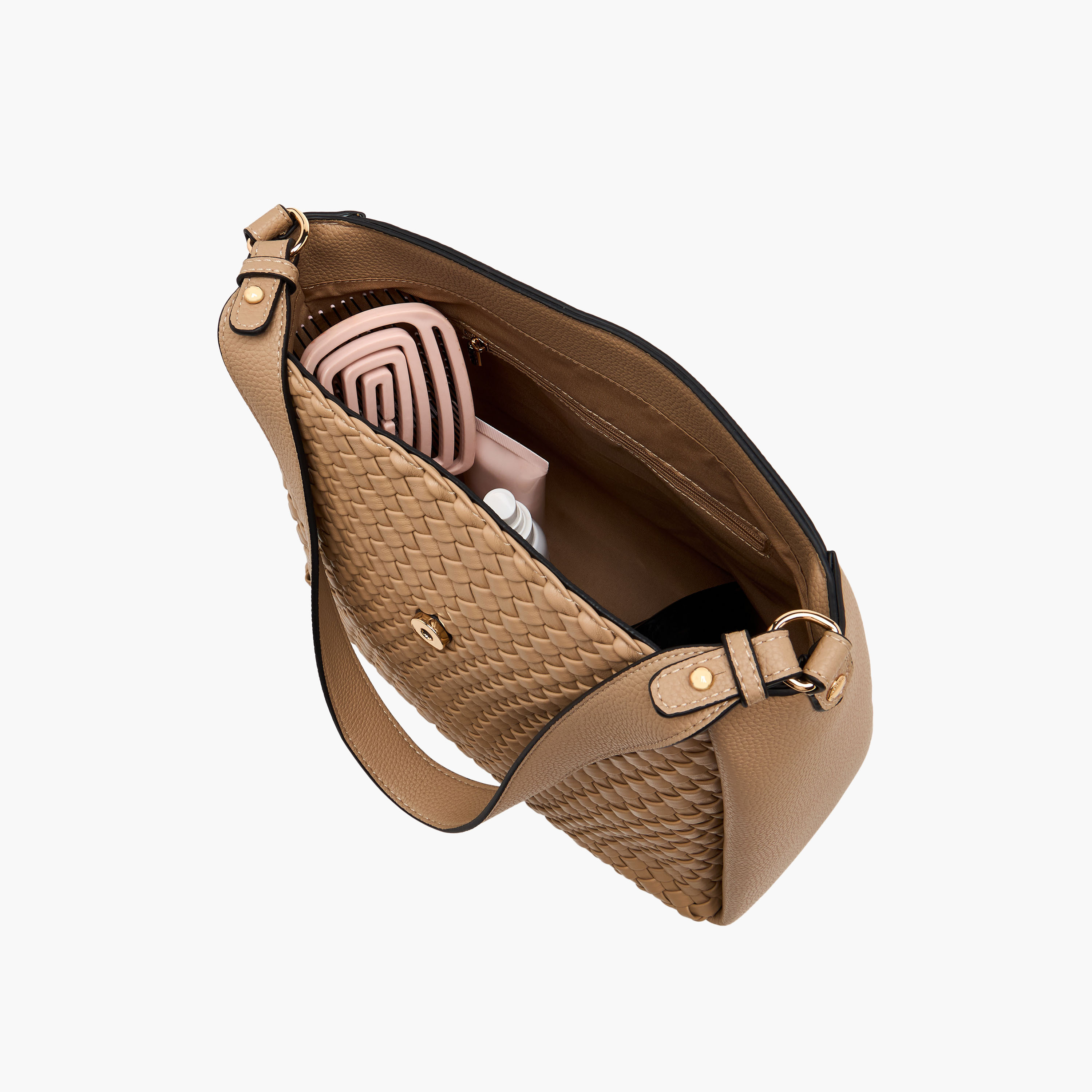 LUELLA GREY Weave Textured Woven Shoulder Bag with Buckle Closure-women-bagsandwallets-handbags-image-8