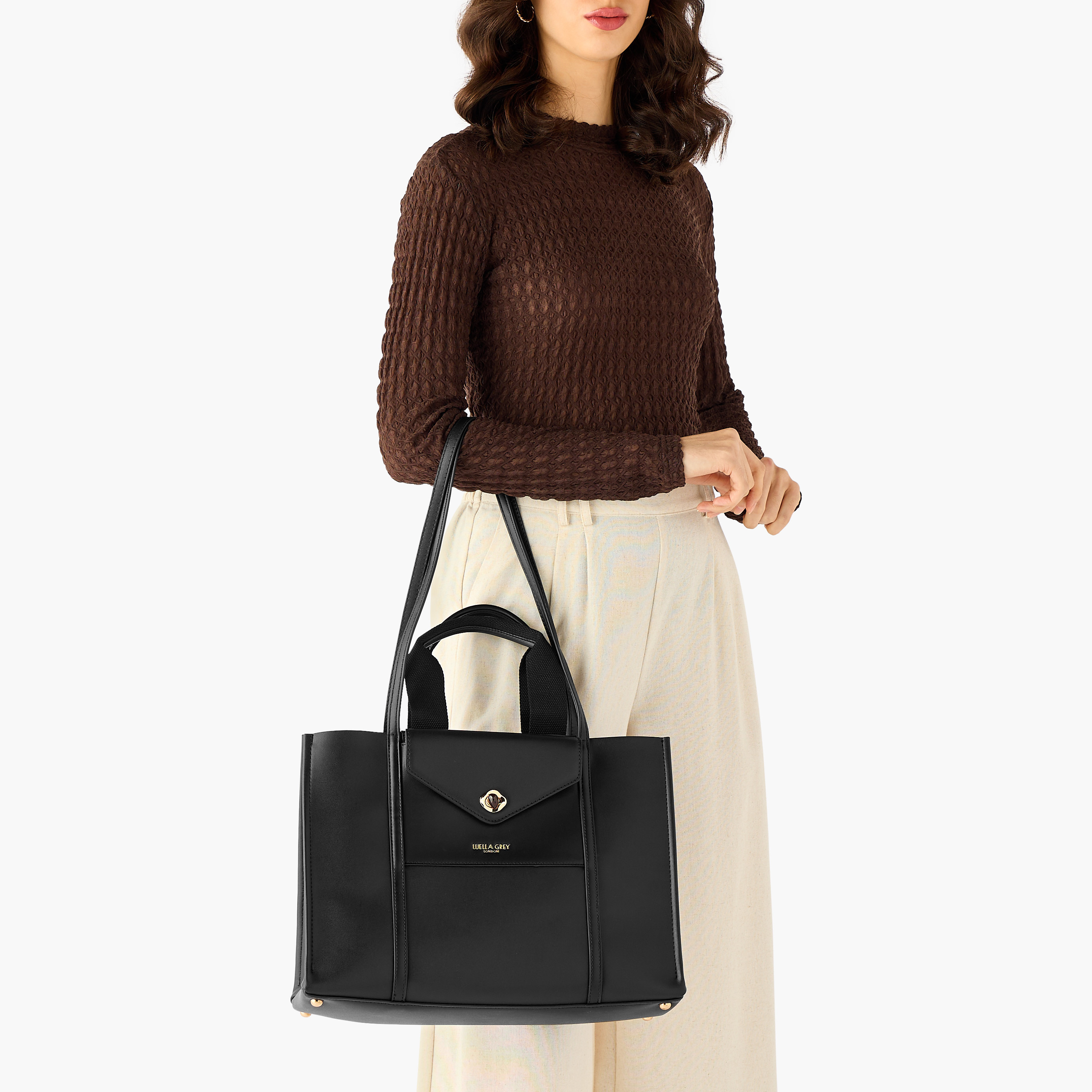 شنطة توتي أحادية اللون بمقابض من لويلا جري-women-bagsandwallets-handbags-image-2