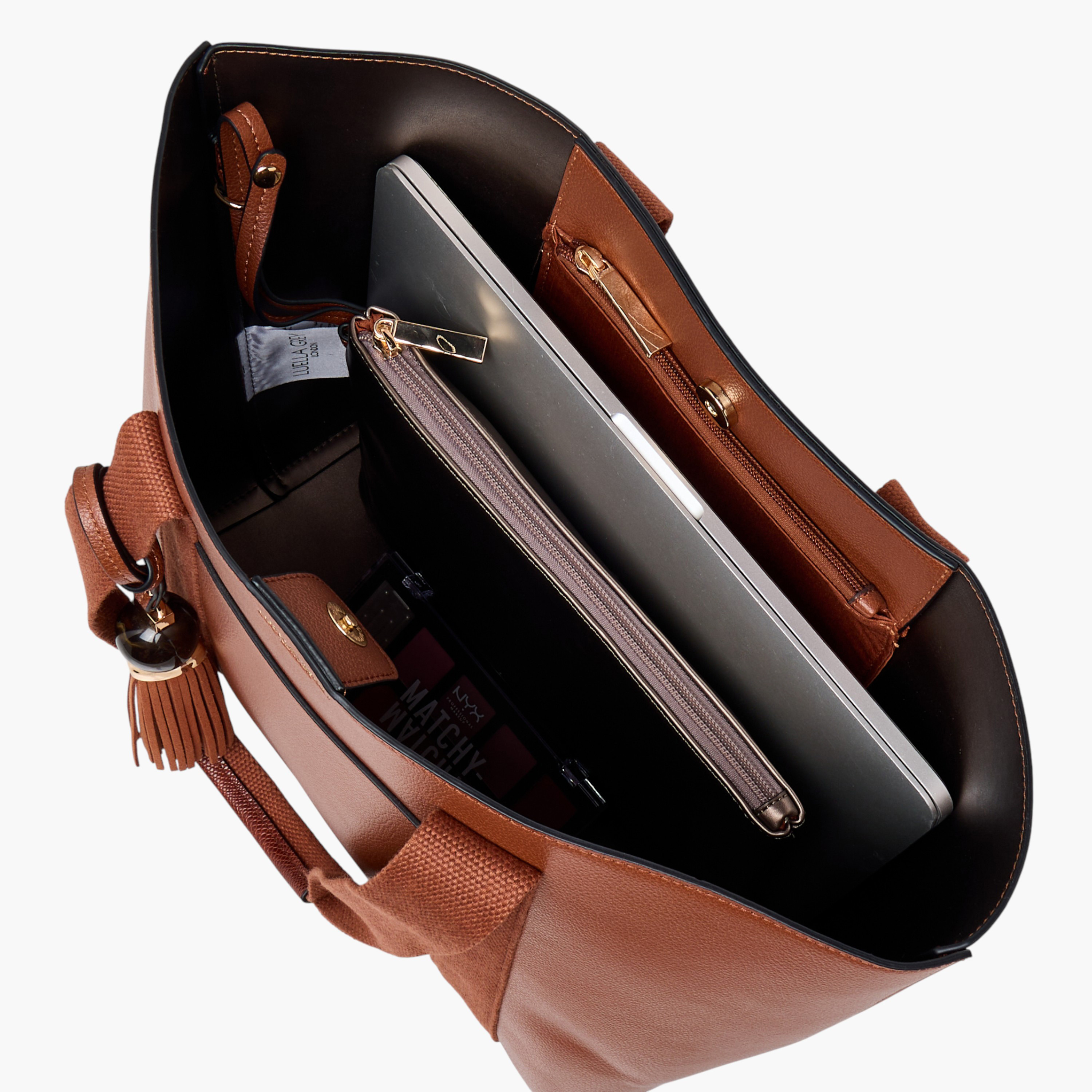 شنطة توت سادة مع شنطة صغيرة من لويلا جراي-women-bagsandwallets-handbags-image-10