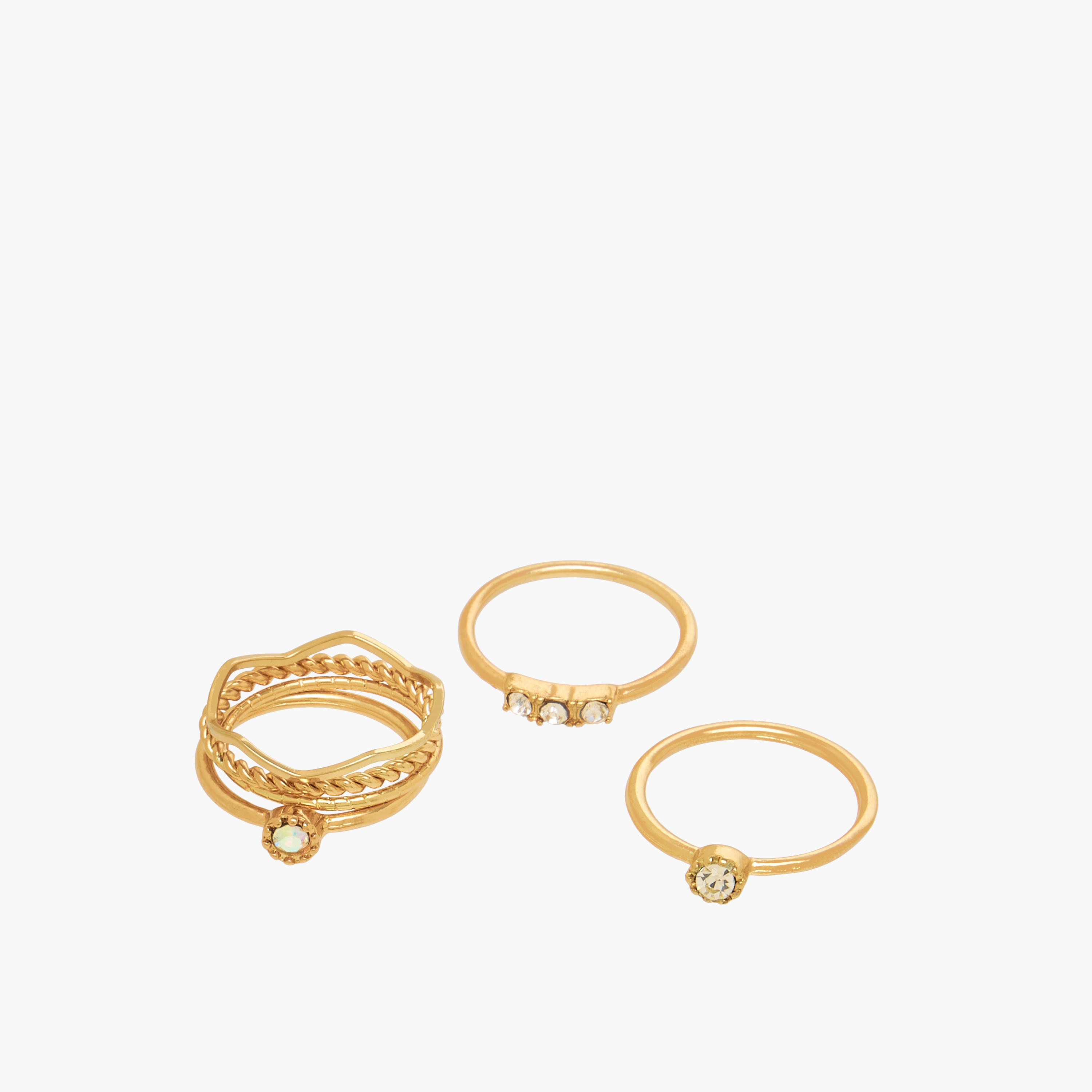 Set of 6 - Assorted Gold Tone Ring-women-watchesandjewellery-jewellery-rings-image-2