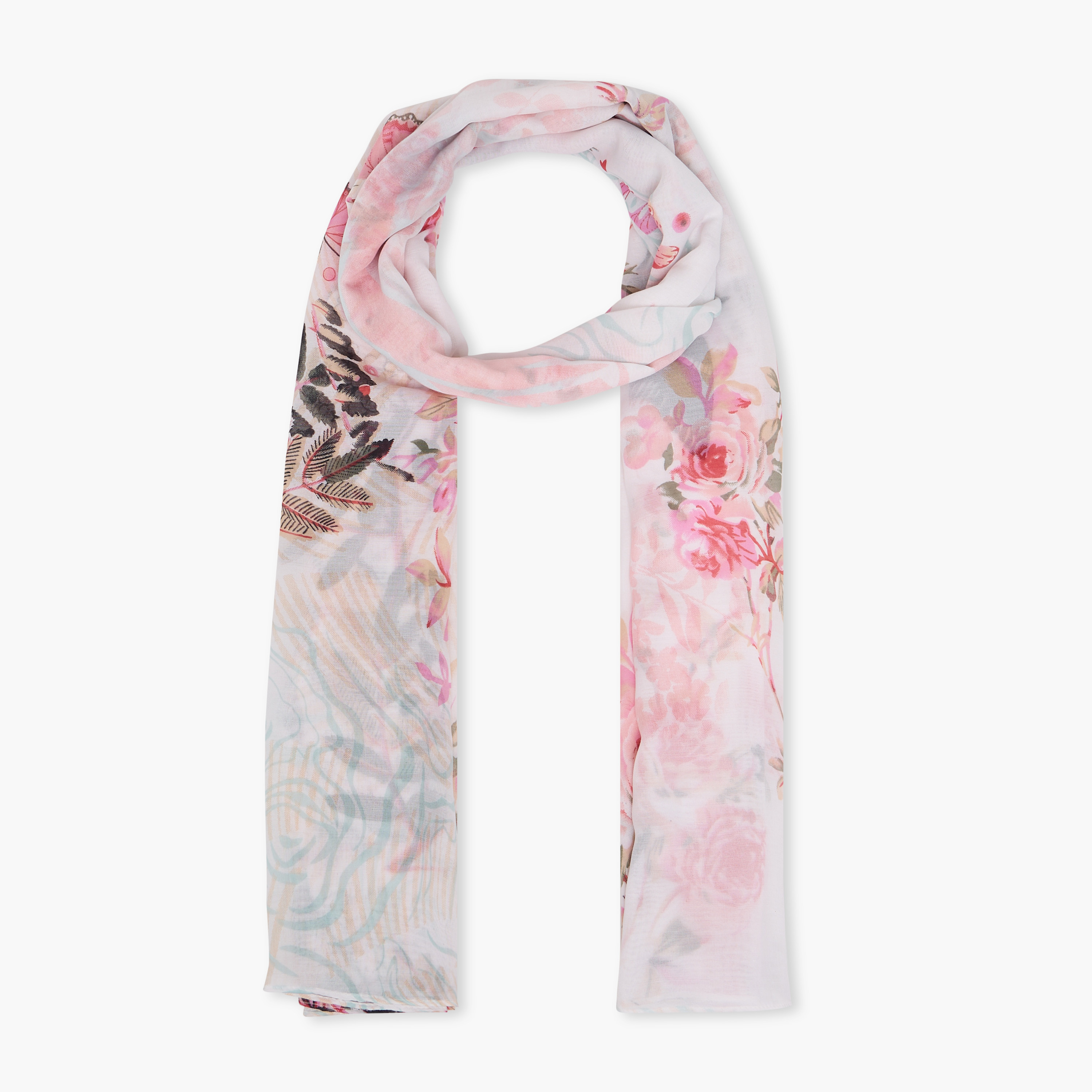 وشاح بطبعات زهرية - 185x60 سم-women-clothingaccessories-scarves-image-13