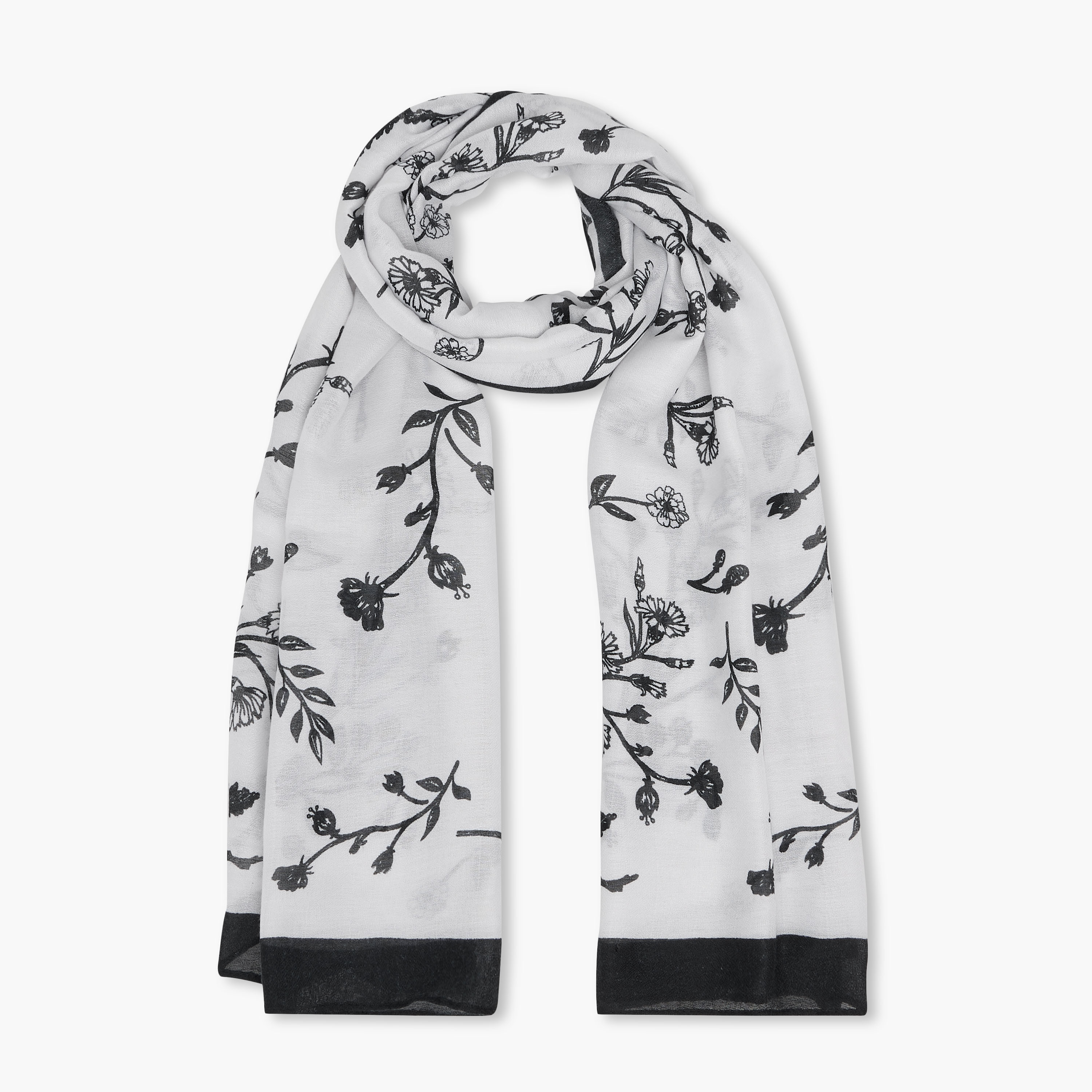 Floral Print Scarf - 185x60 cms-women-clothingaccessories-scarves-image-1