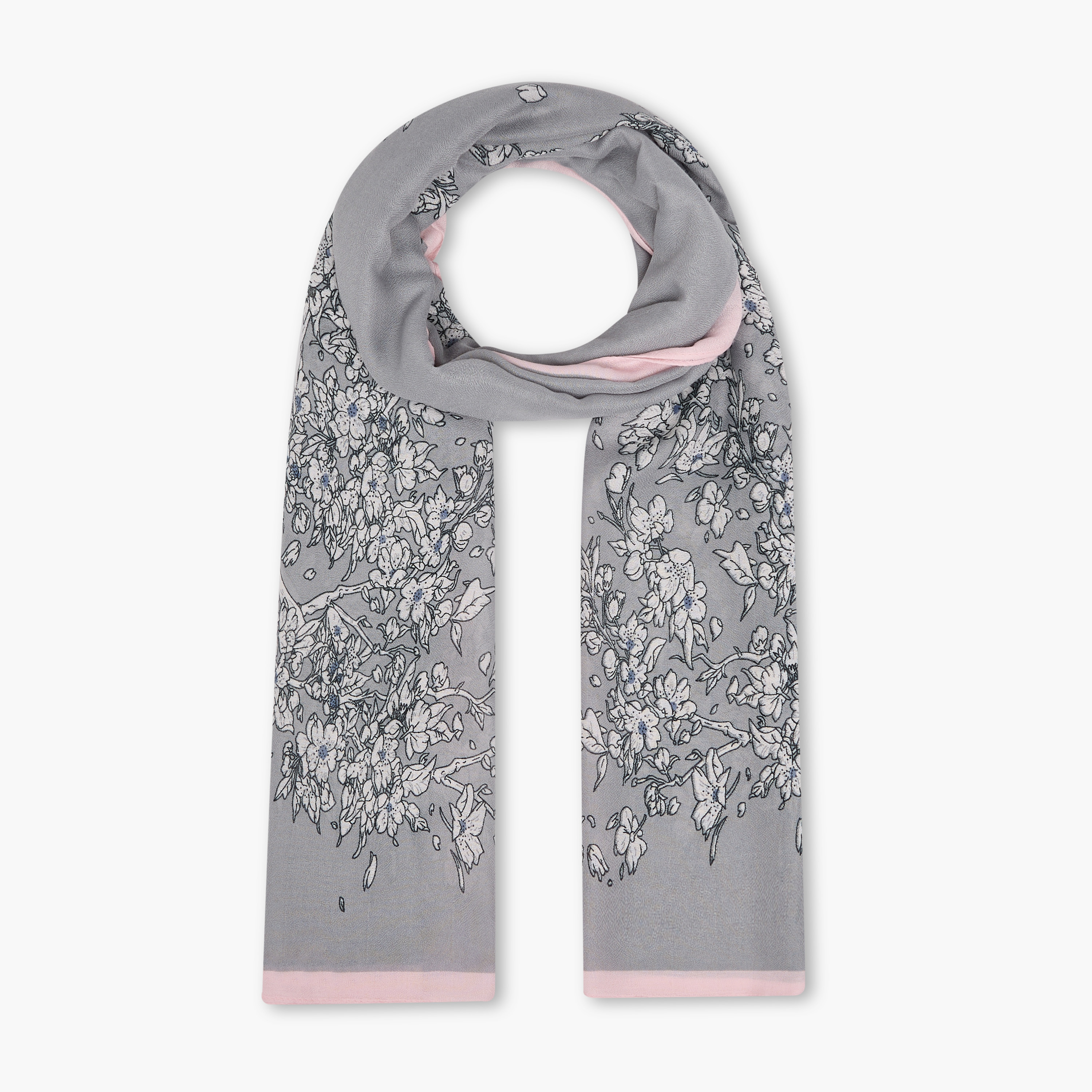 وشاح بطبعات زهرية - 185x60 سم-women-clothingaccessories-scarves-image-1