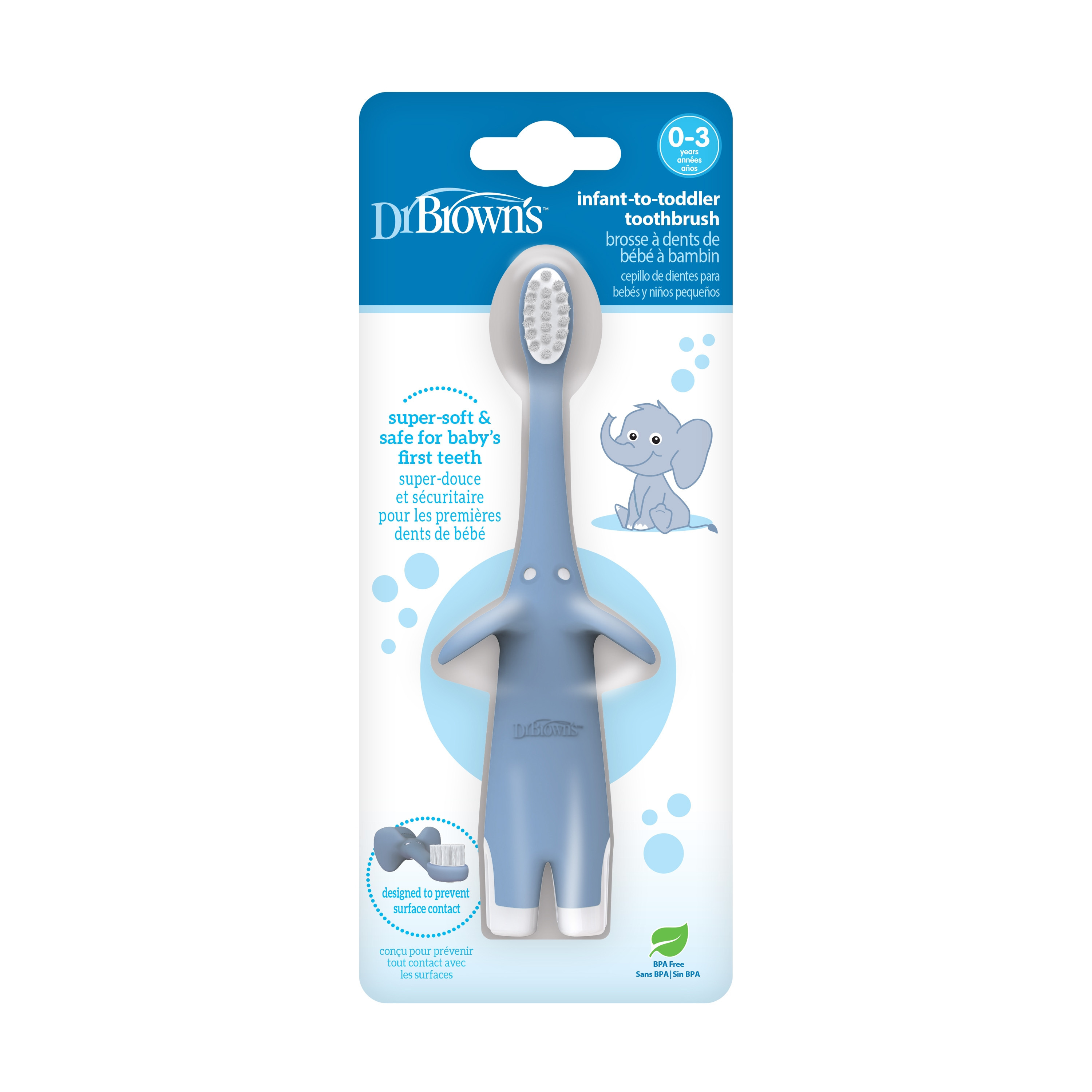 Dr. Brown's Infant-to-Toddler Toothbrush Elephant-baby-bathandcare-oralcare-image-2
