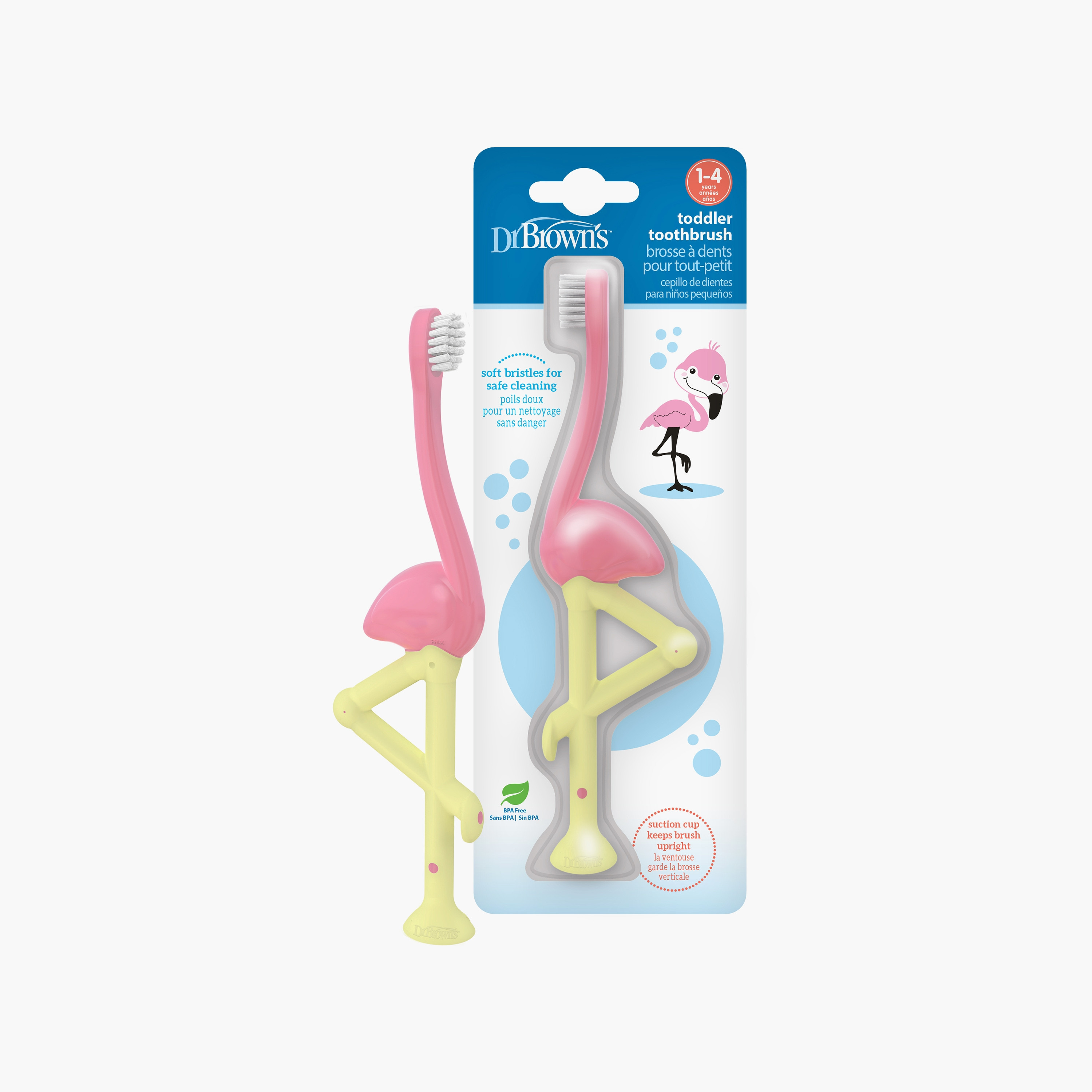 Dr. Brown's Toddler Toothbrush - Flamingo - Pink-baby-bathandcare-oralcare-image-3