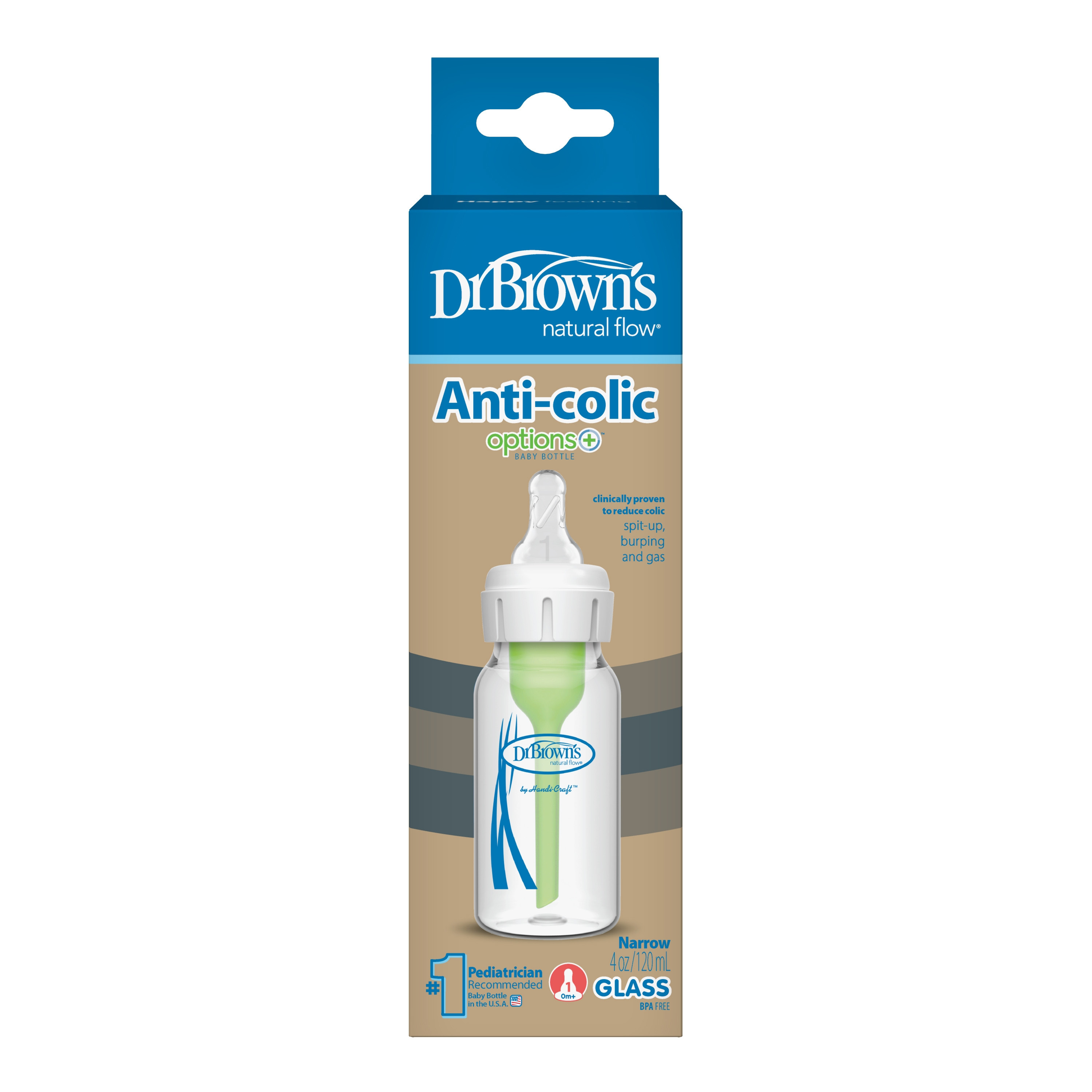 Dr. Brown's Narrow Options+ BPA Free Glass Feeding Bottle - 120 ml-baby-feeding-feedingbottles-bottlesandteats-image-2