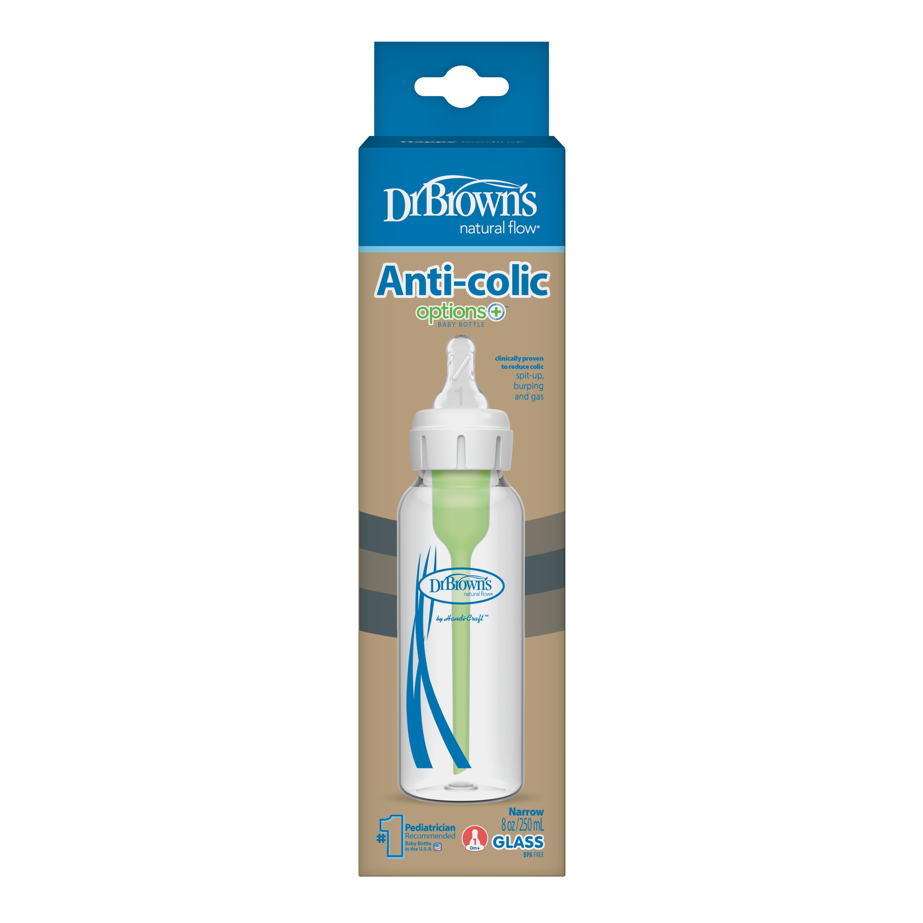 Dr. Brown's Narrow Options+ BPA Free Glass Feeding Bottle - 250 ml-baby-feeding-feedingbottles-bottlesandteats-image-2
