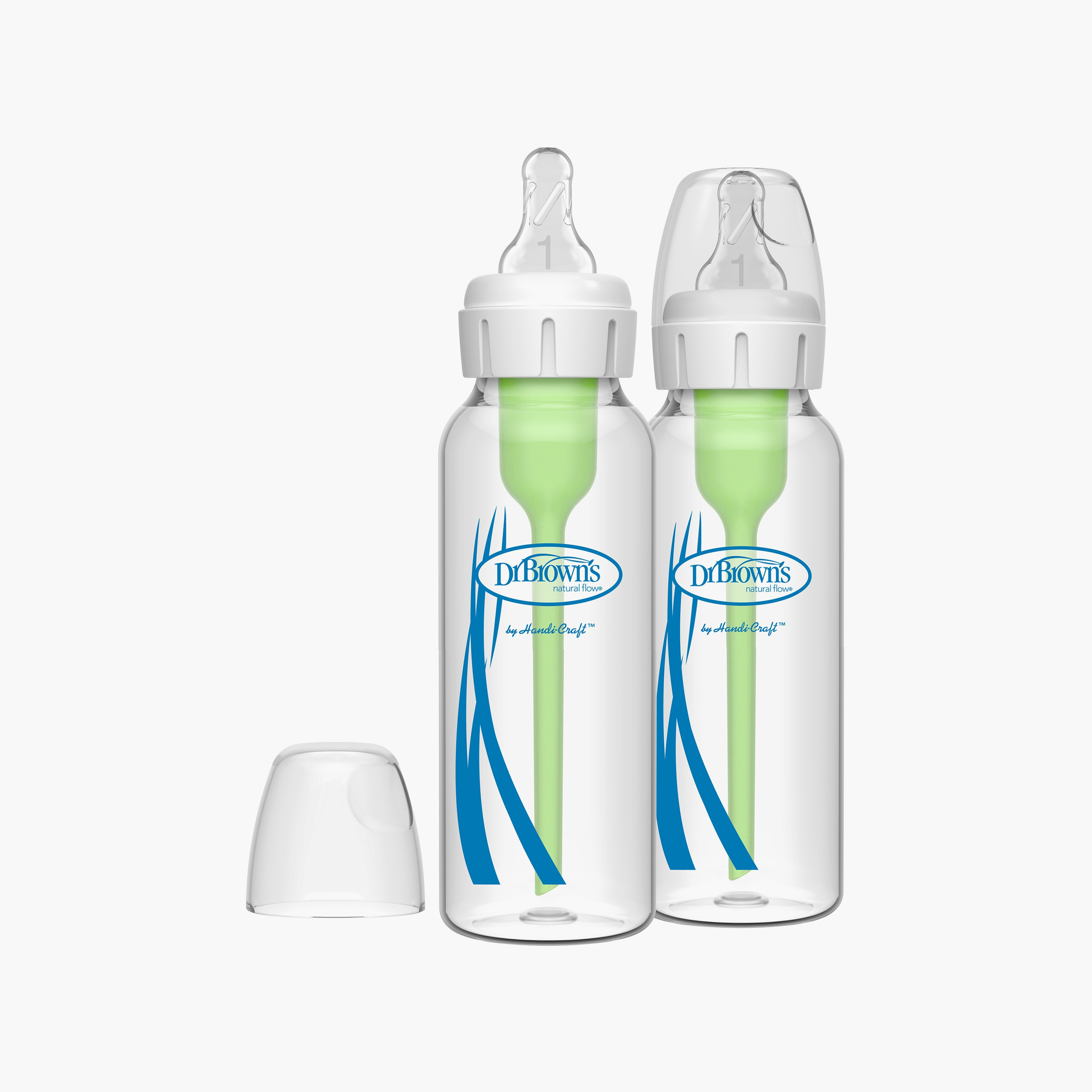 زجاجات رضاعة ضيقة من قطعتين، خالية من مادة BPA، 250 مل من دكتور براونز-baby-feeding-feedingbottles-bottlesandteats-image-1
