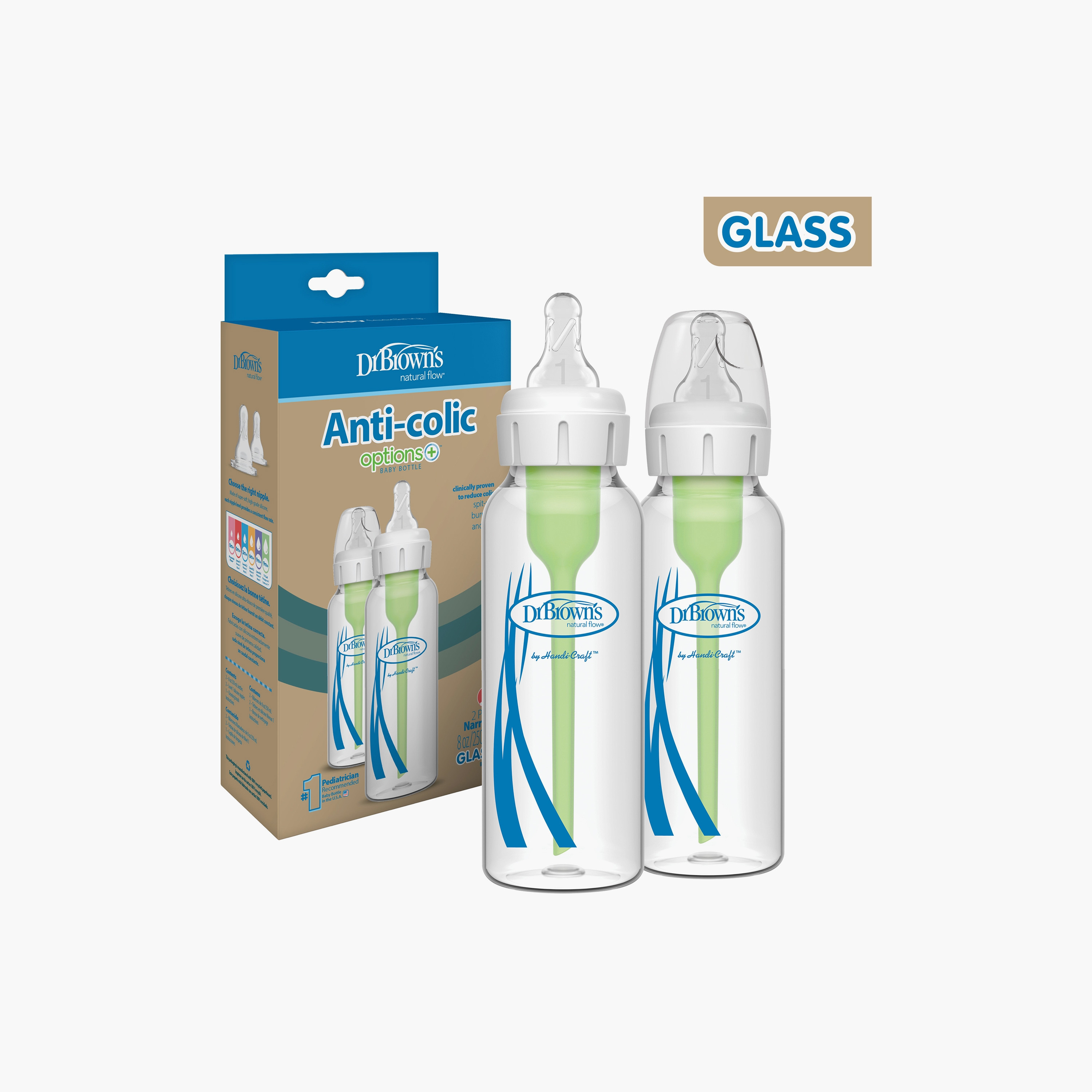 زجاجات رضاعة ضيقة من قطعتين، خالية من مادة BPA، 250 مل من دكتور براونز-baby-feeding-feedingbottles-bottlesandteats-image-4