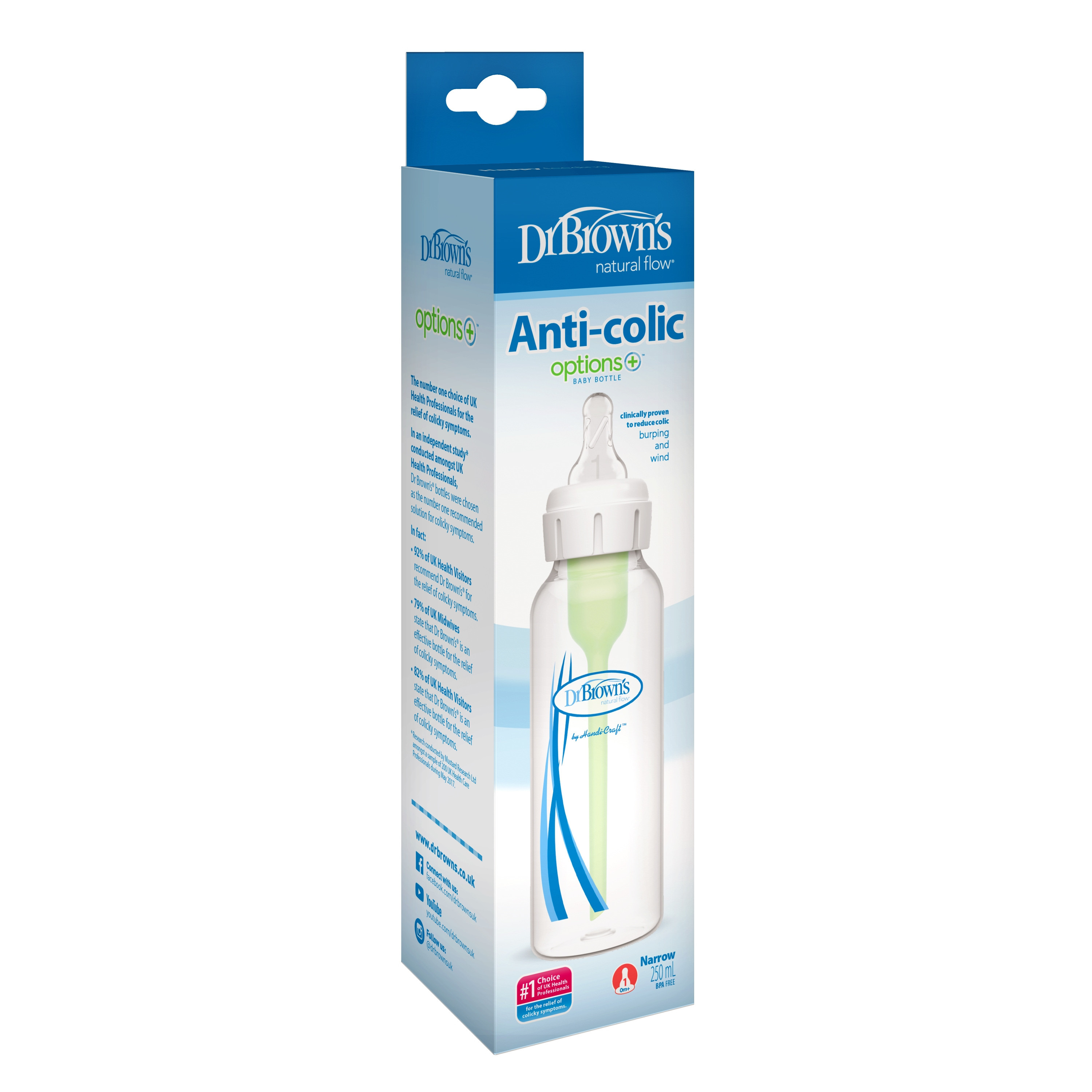 Dr. Brown's Narrow Options+ BPA Free Feeding Bottle - 250 ml-baby-feeding-feedingbottles-bottlesandteats-image-4