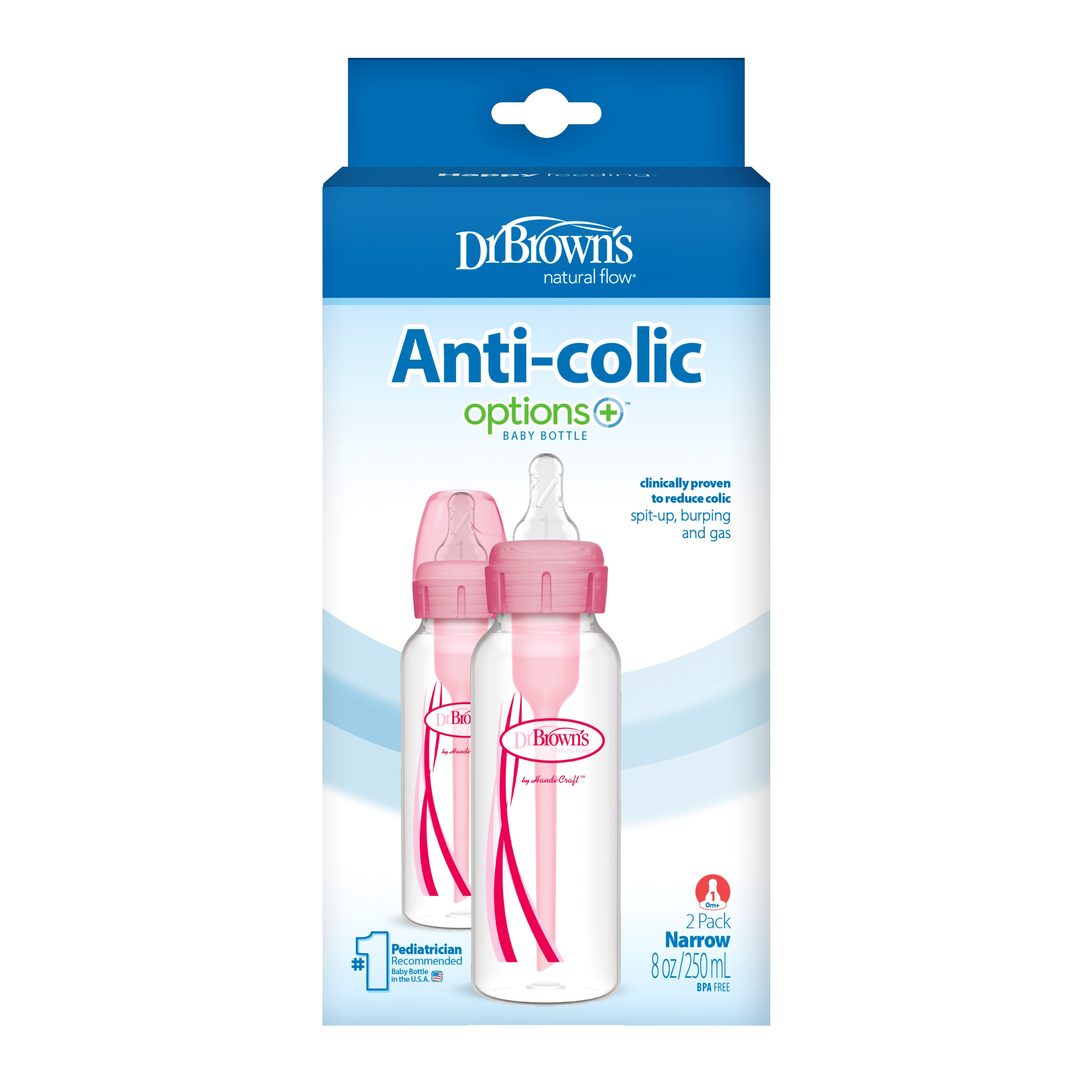 Dr. Brown's 2-Piece Narrow Options+ BPA Free Feeding Bottles - 250 ml-baby-feeding-feedingbottles-bottlesandteats-image-3