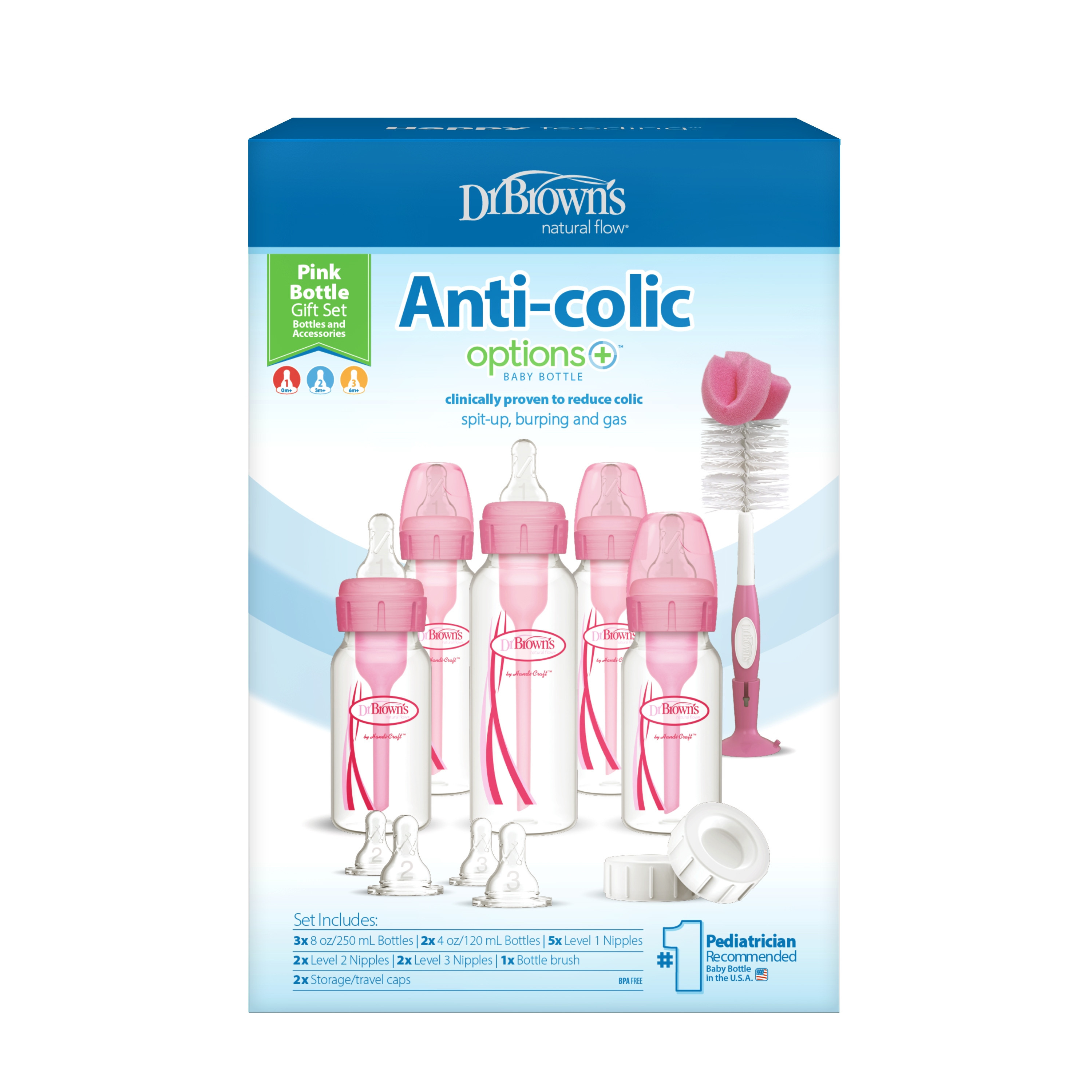 Dr. Brown's Narrow Anti-Colic Options+ Baby Bottle Gift Set-baby-feeding-feedingbottles-bottlesandteats-image-2