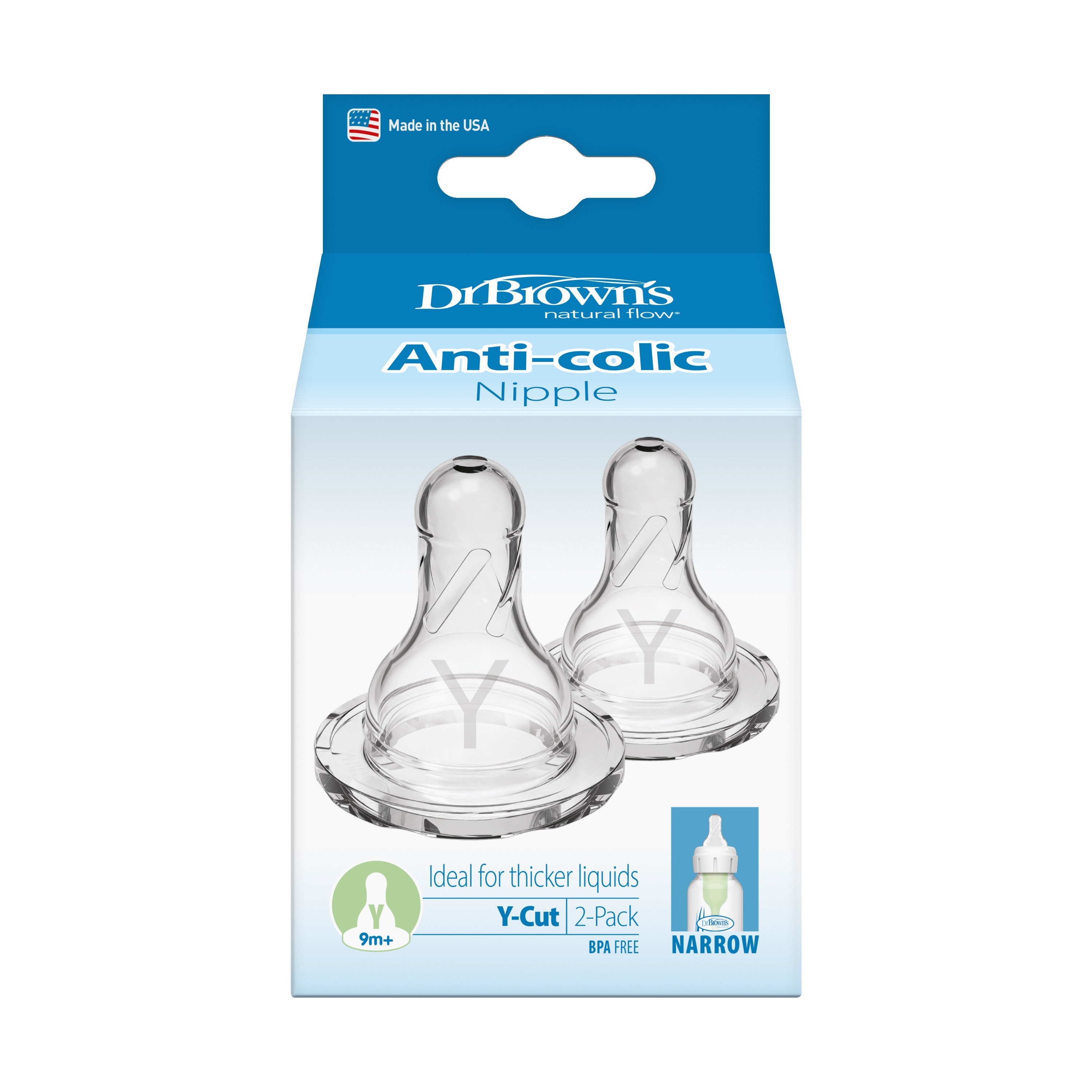 Dr. Brown's 2-Piece Y-Cut BPA Free Silicone Narrow Nipples - 9 Months+-baby-feeding-feedingbottles-bottlesandteats-image-4